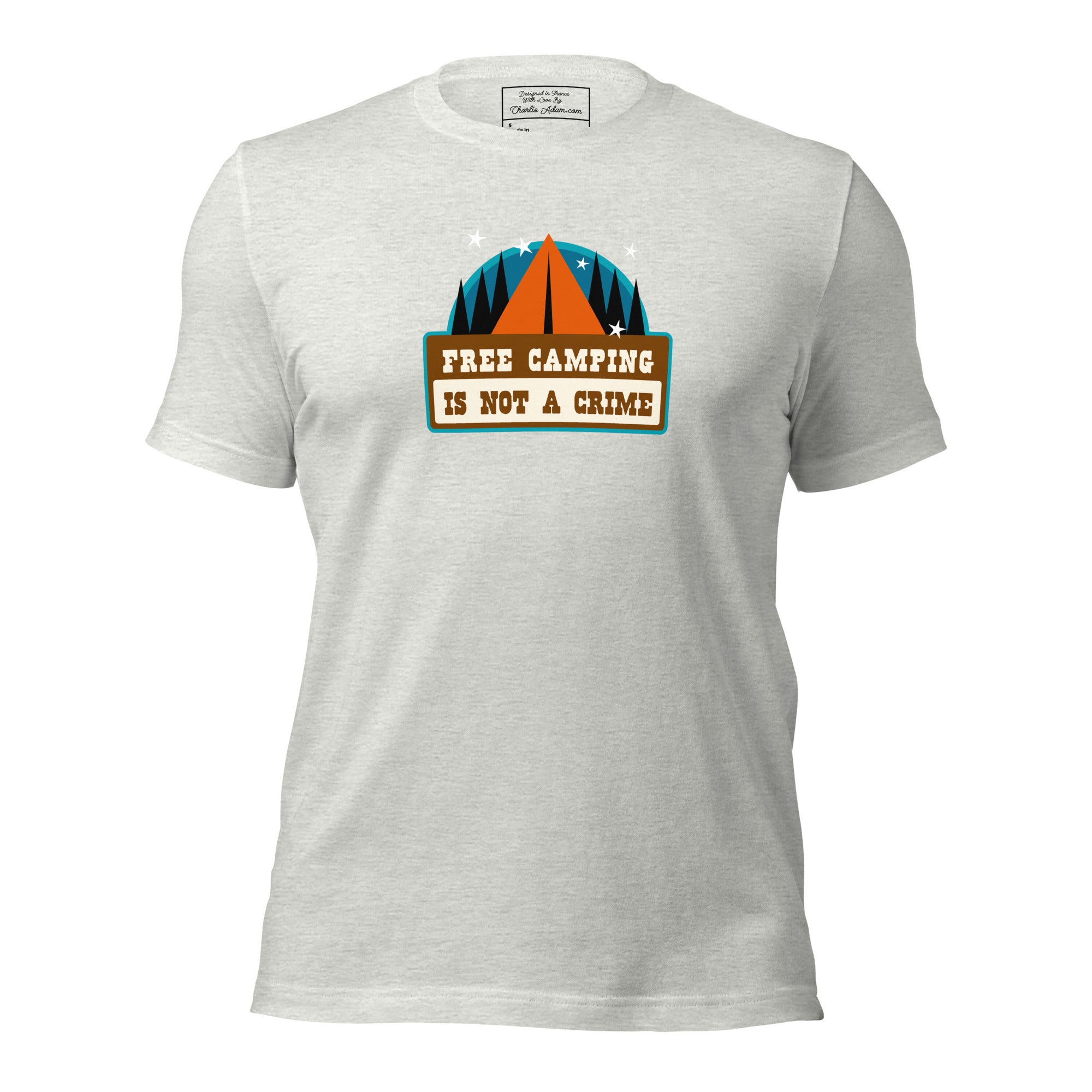 Unisex t-shirt Free camping is not a crime on light heather colors