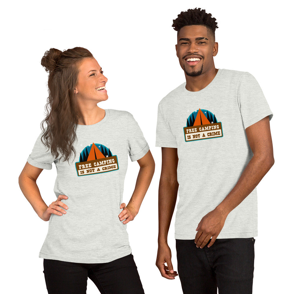 Unisex t-shirt Free camping is not a crime on light heather colors