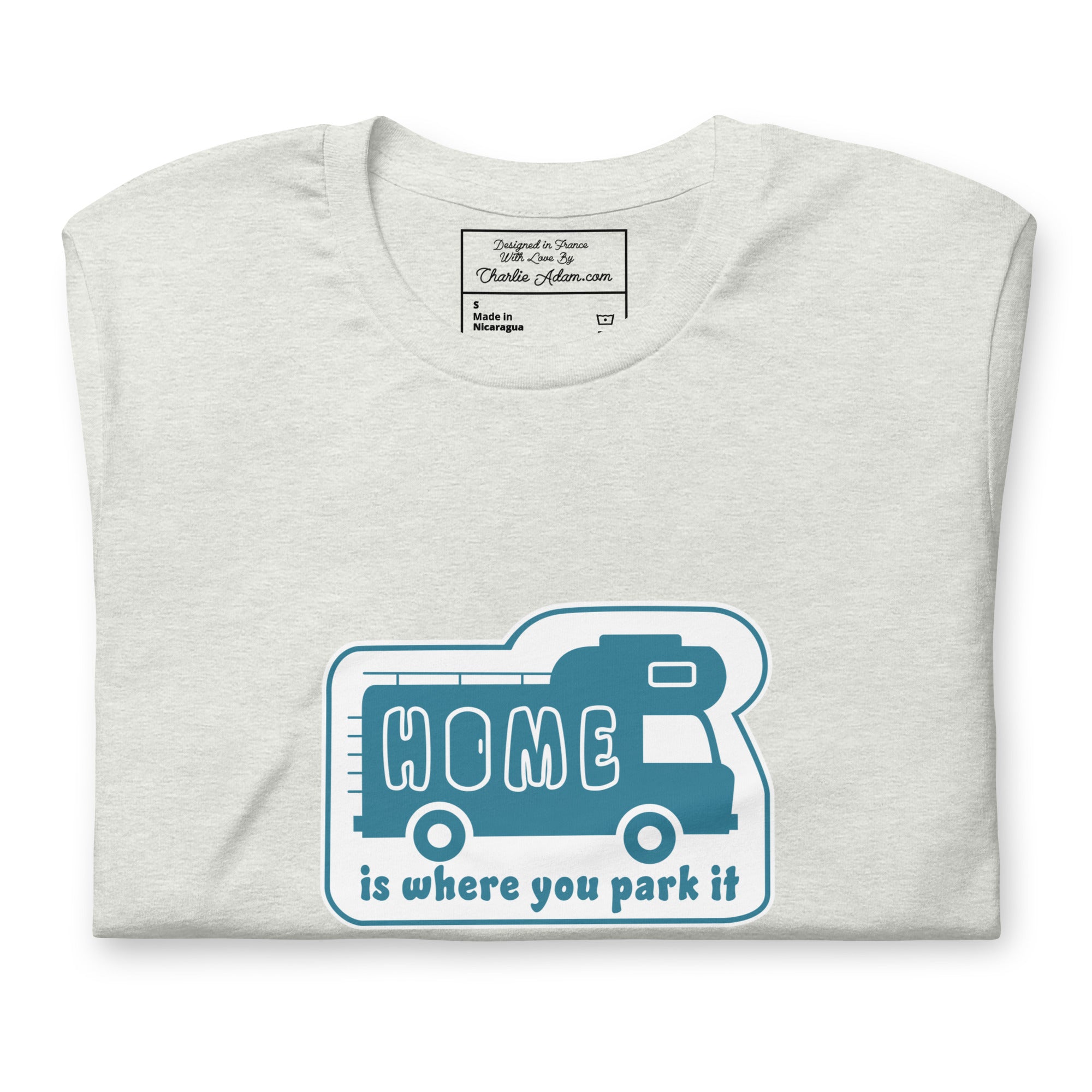 T-shirt en coton unisexe Bold Camper Van sur couleurs chinées claires