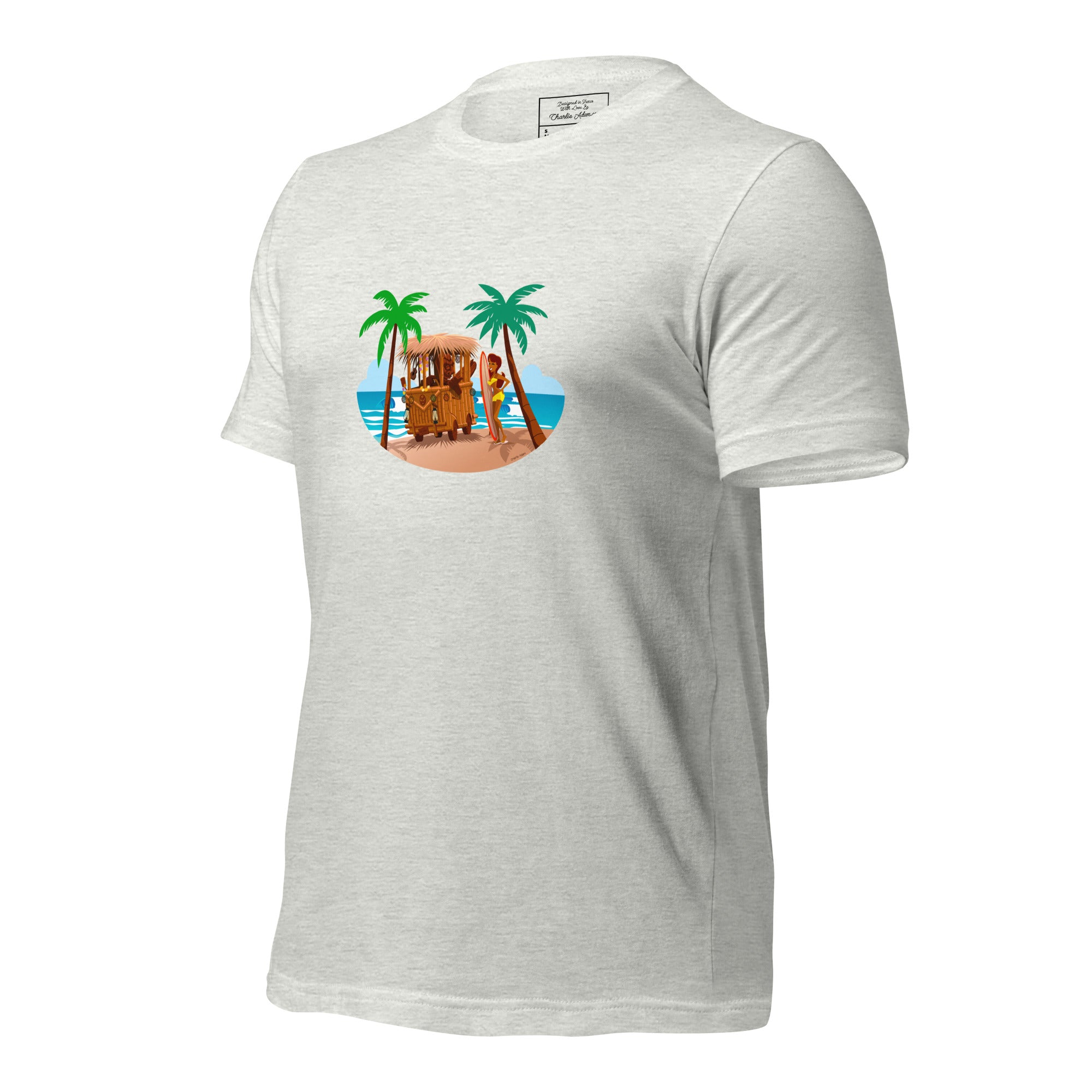 T-shirt en coton unisexe Tiki Kombi sur fond clair