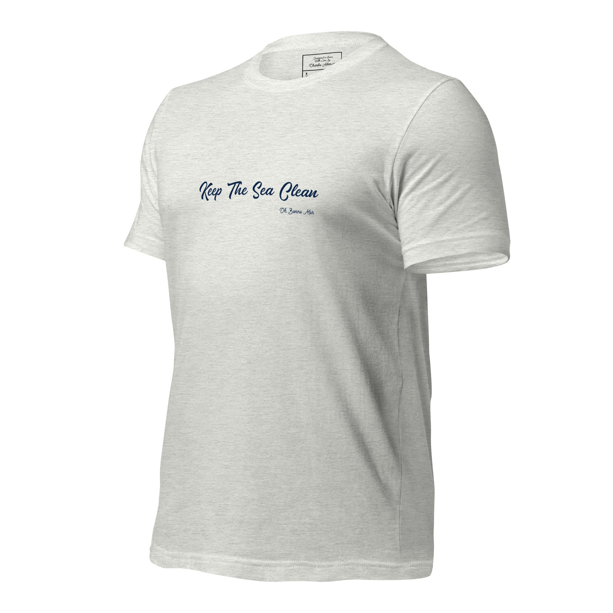 T-shirt en coton unisexe Keep The Sea Clean sur couleurs chinées claires