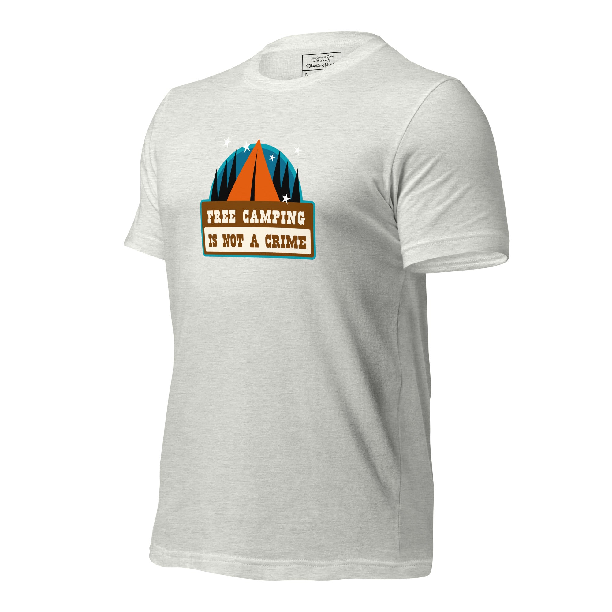 Unisex t-shirt Free camping is not a crime on light heather colors