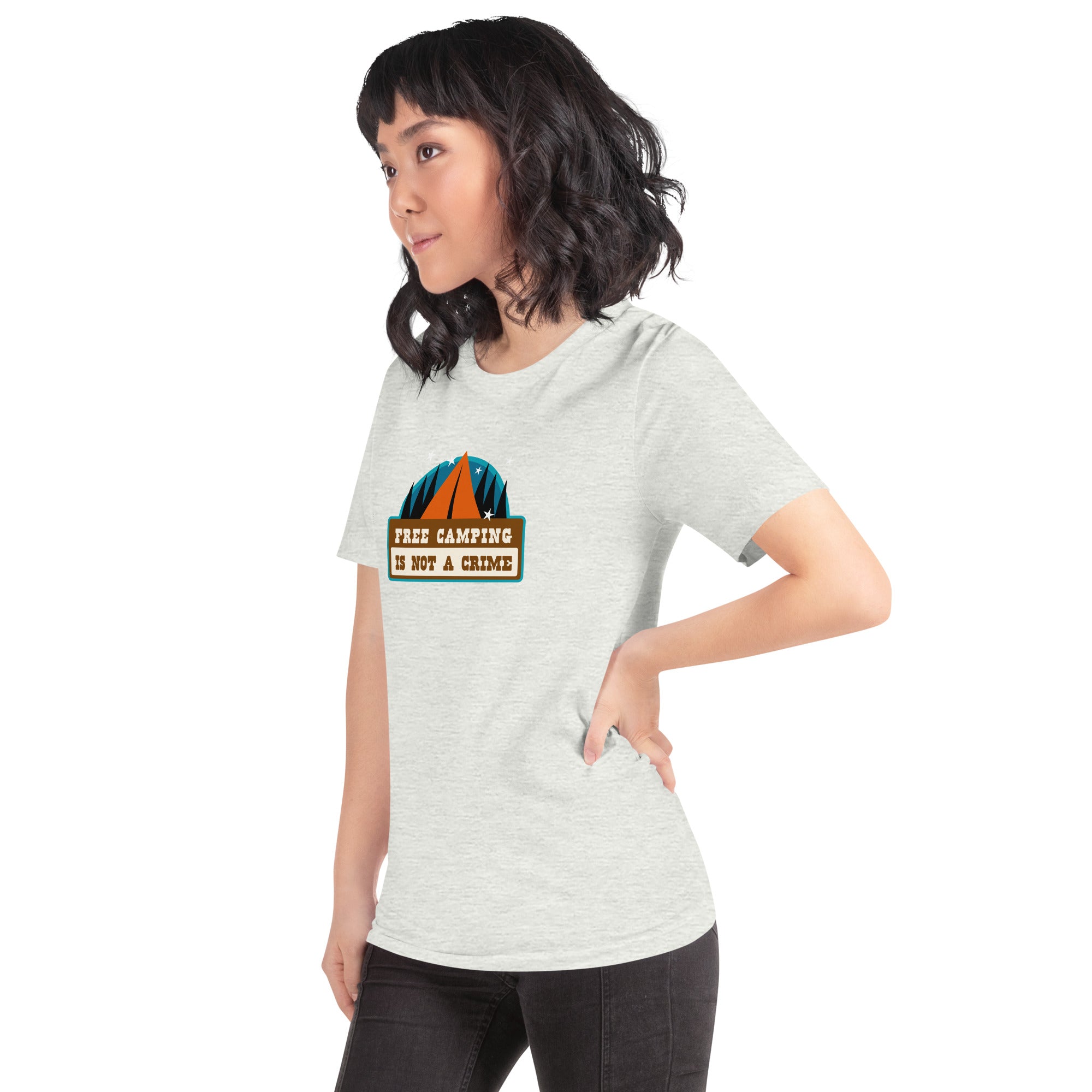 Unisex t-shirt Free camping is not a crime on light heather colors