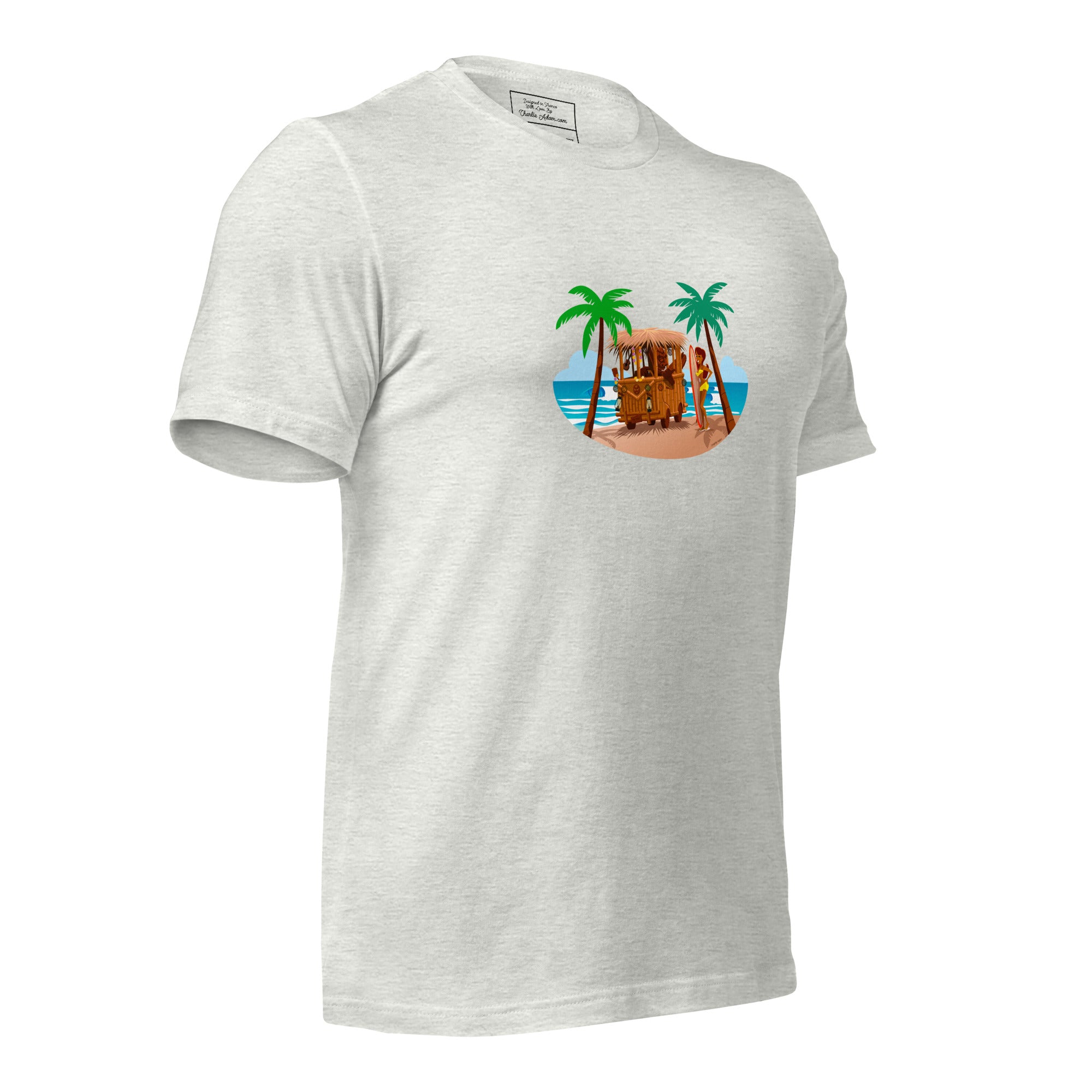 T-shirt en coton unisexe Tiki Kombi sur fond clair