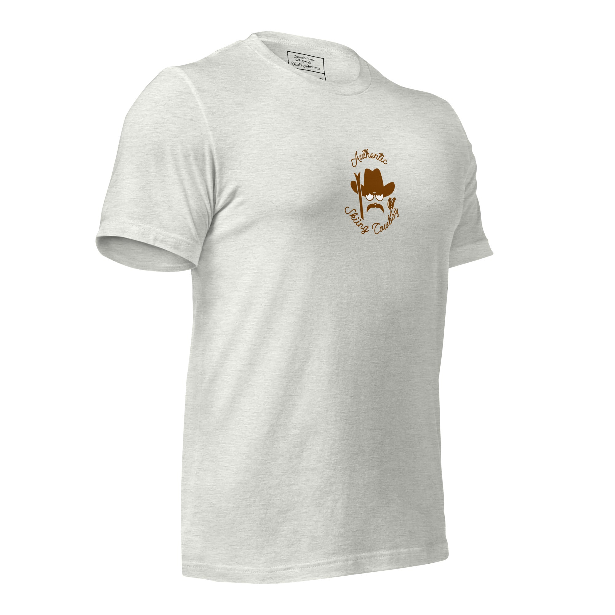 T-shirt en coton unisexe Authentic Skiing Cowboy sur couleurs claires