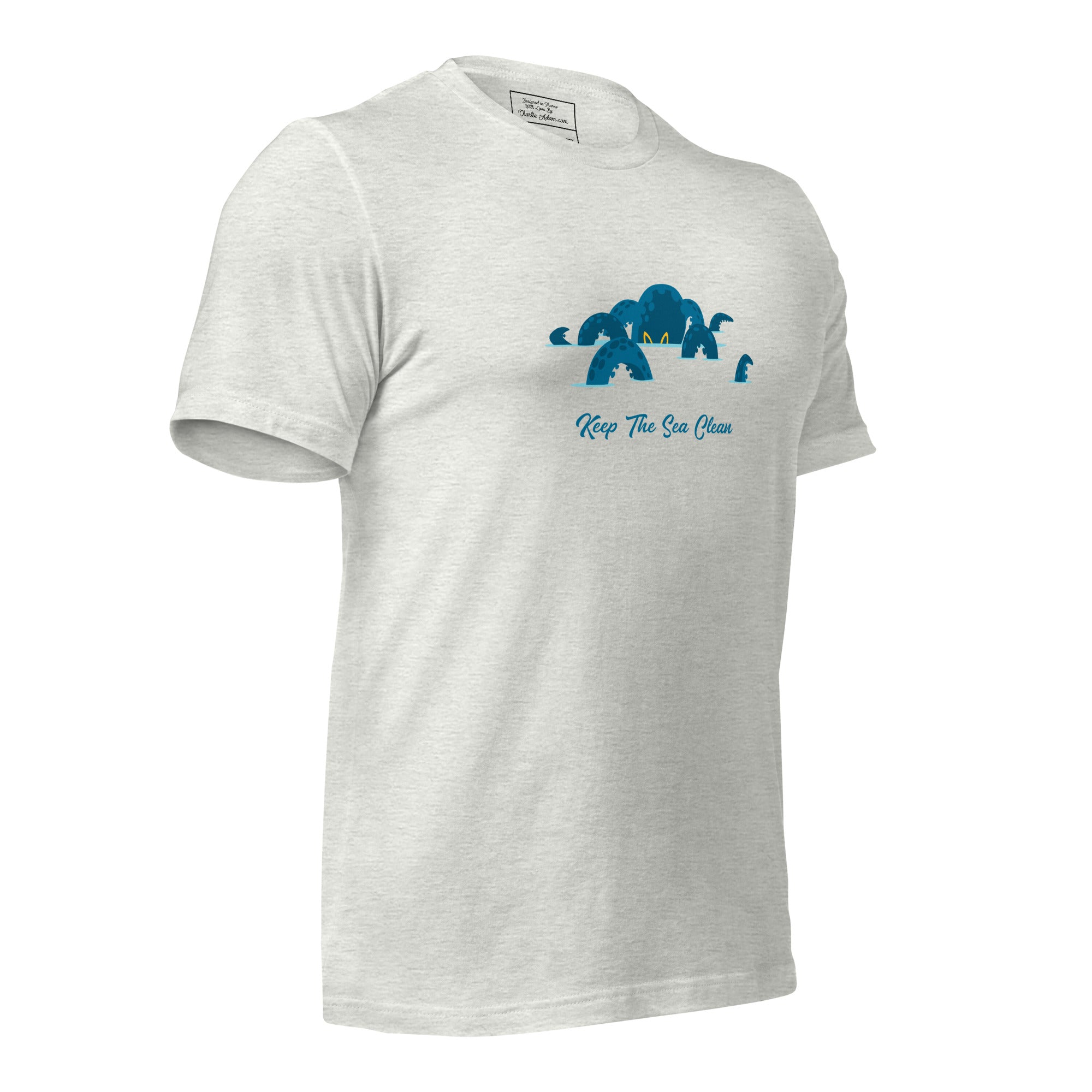 Unisex t-shirt Octopus Blue on light heather colors