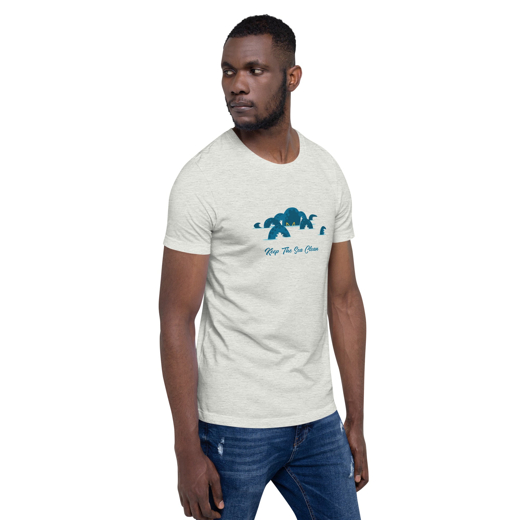 Unisex t-shirt Octopus Blue on light heather colors