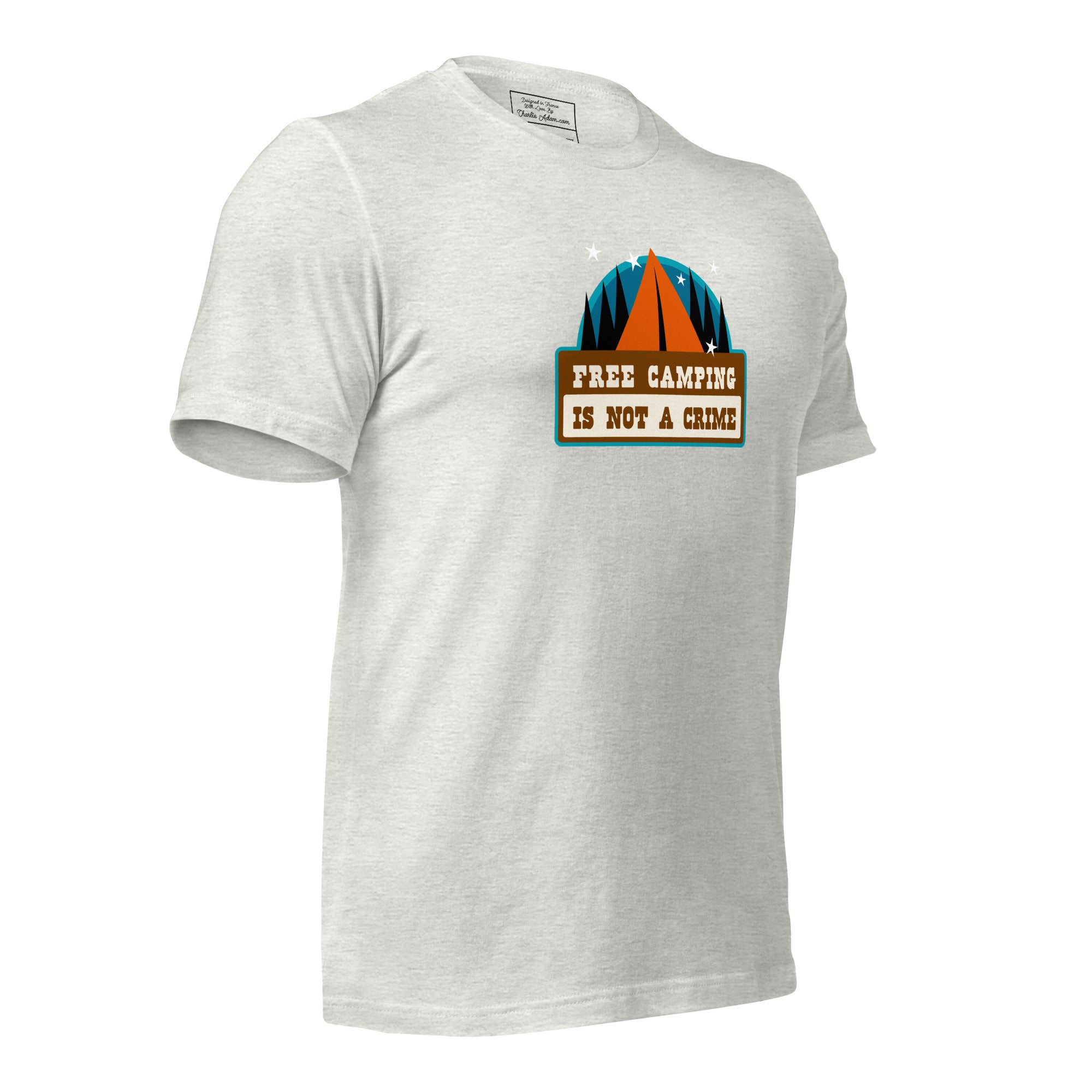 Unisex t-shirt Free camping is not a crime on light heather colors