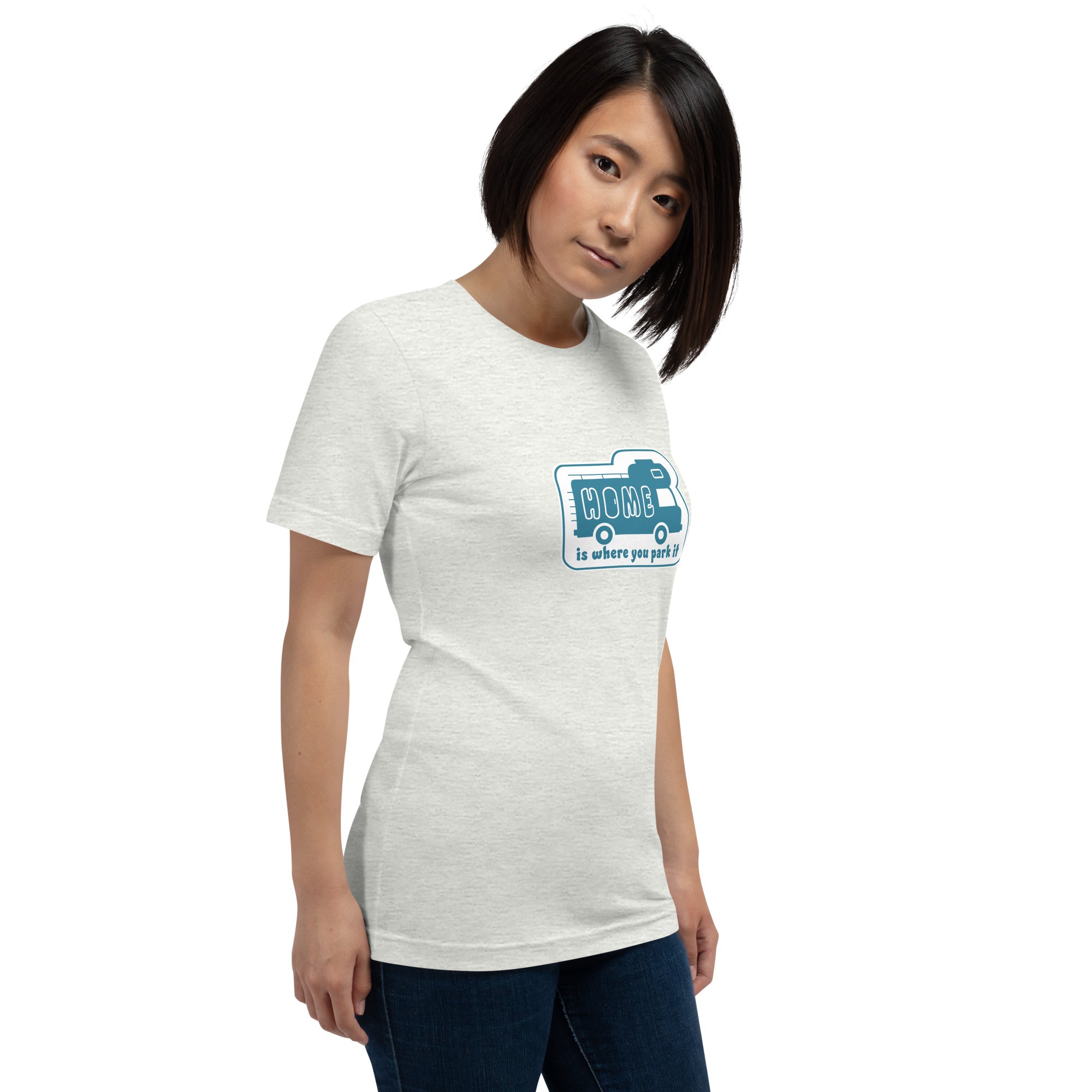 T-shirt en coton unisexe Bold Camper Van sur couleurs chinées claires