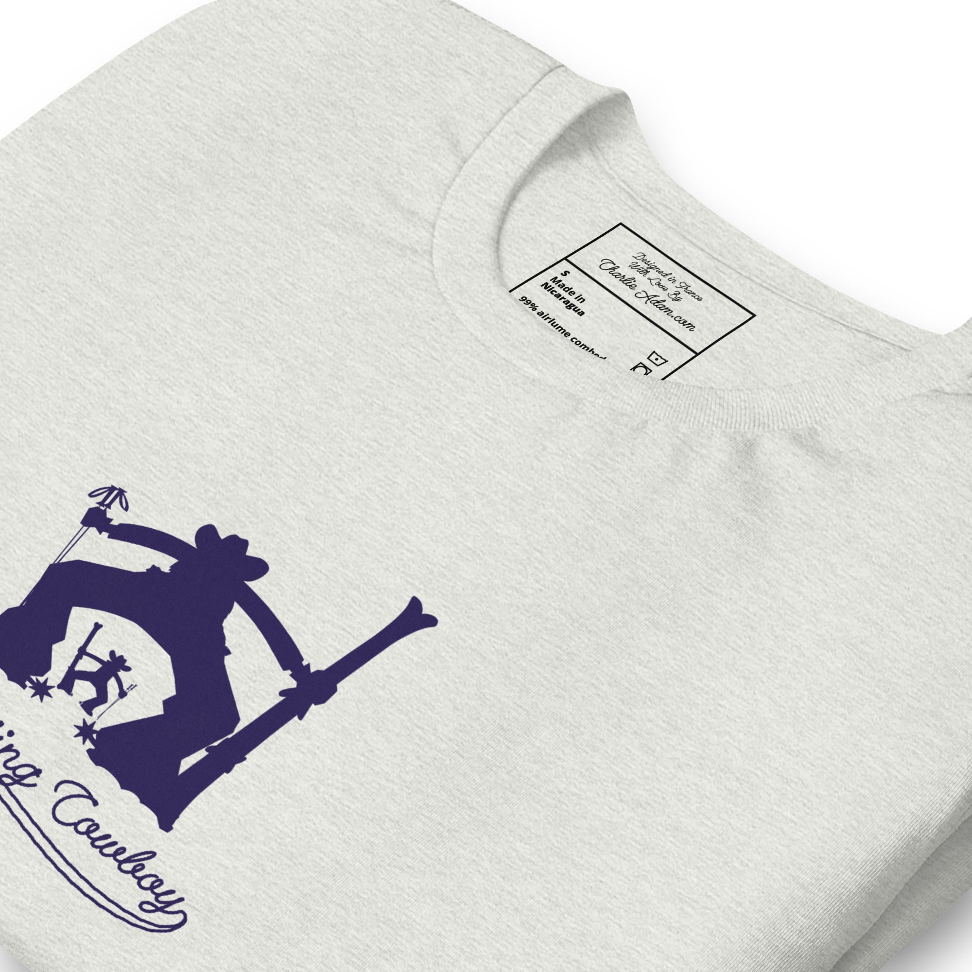 T-shirt en coton unisexe Ski Fight at OK Corral Silhouette sur couleurs chinées claires