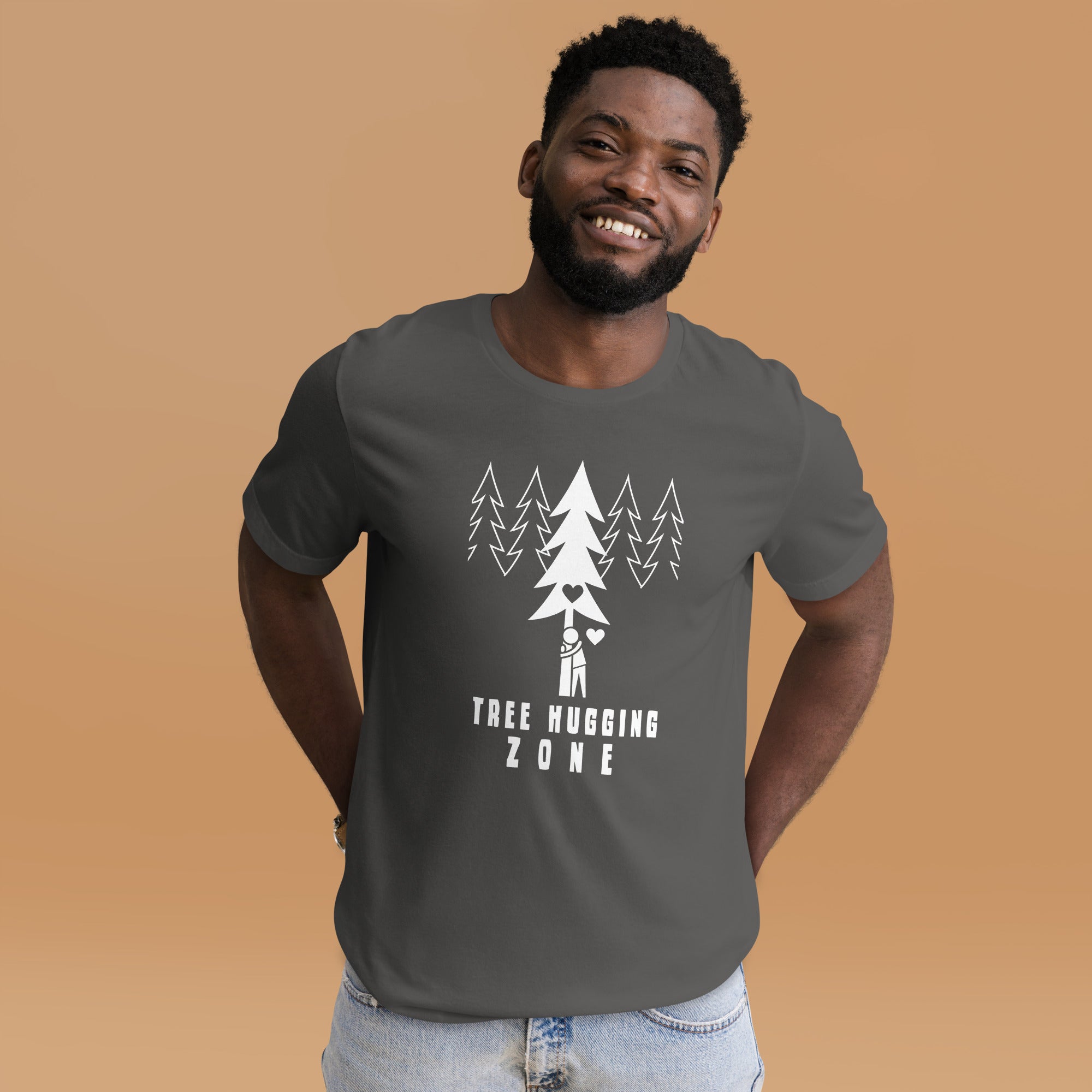 Unisex t-shirt Tree hugging zone on dark colors