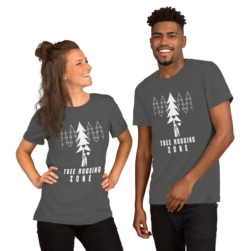 Unisex t-shirt Tree hugging zone on dark colors