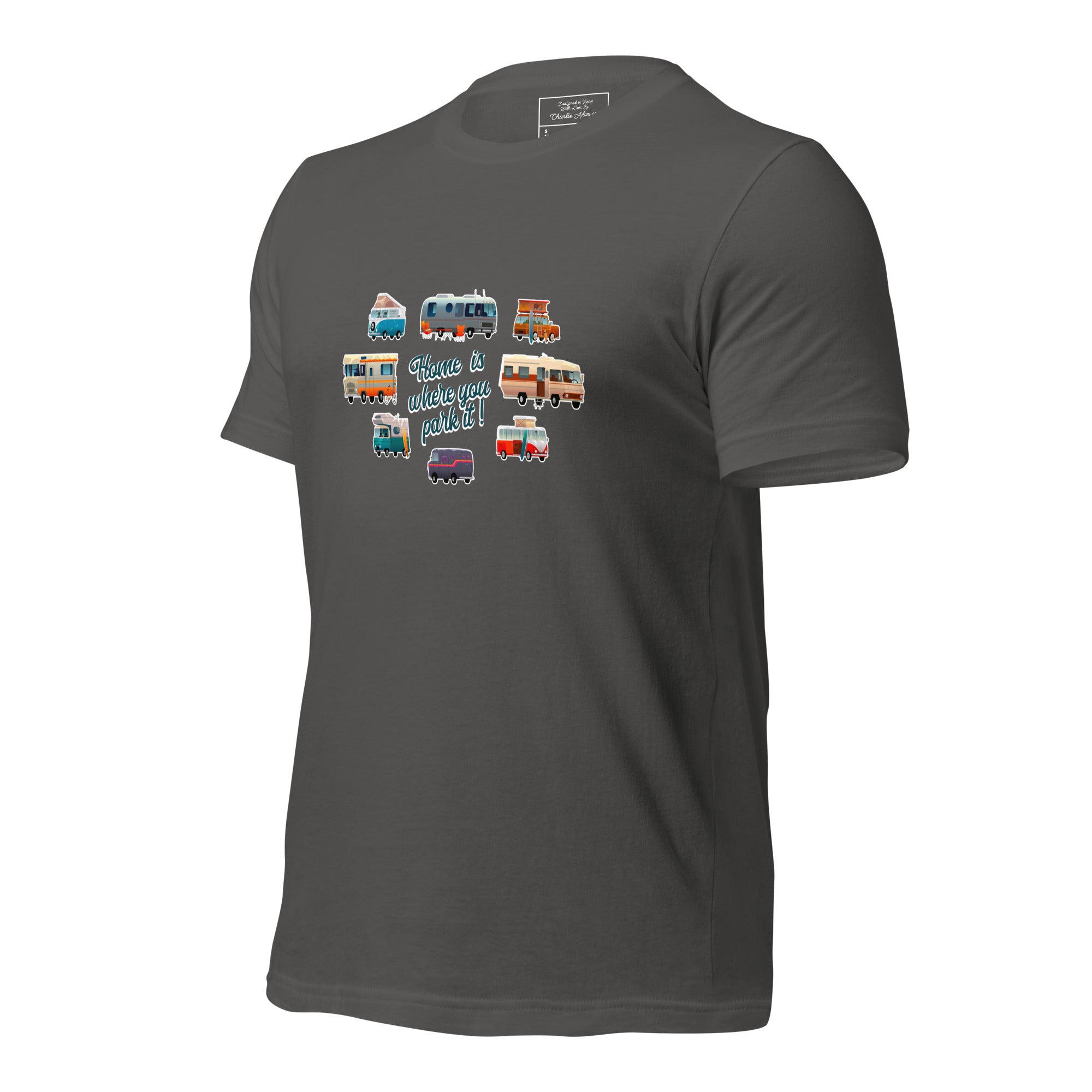 T-shirt en coton unisexe Square Vintage Campers sur couleurs foncées