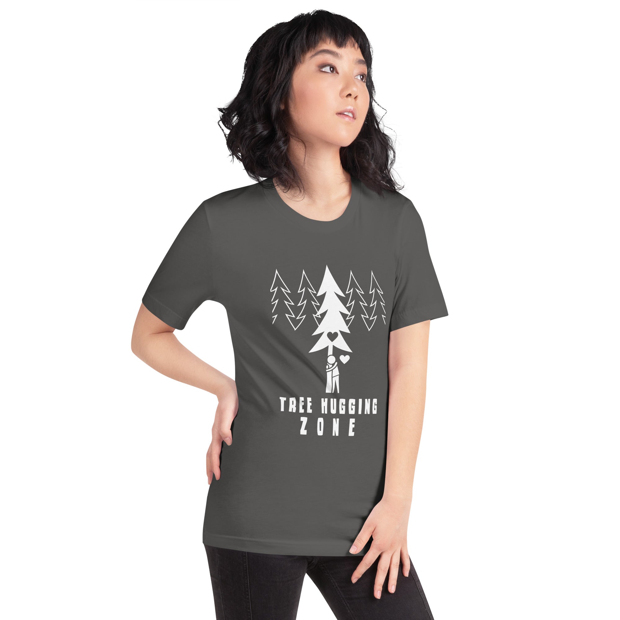 Unisex t-shirt Tree hugging zone on dark colors