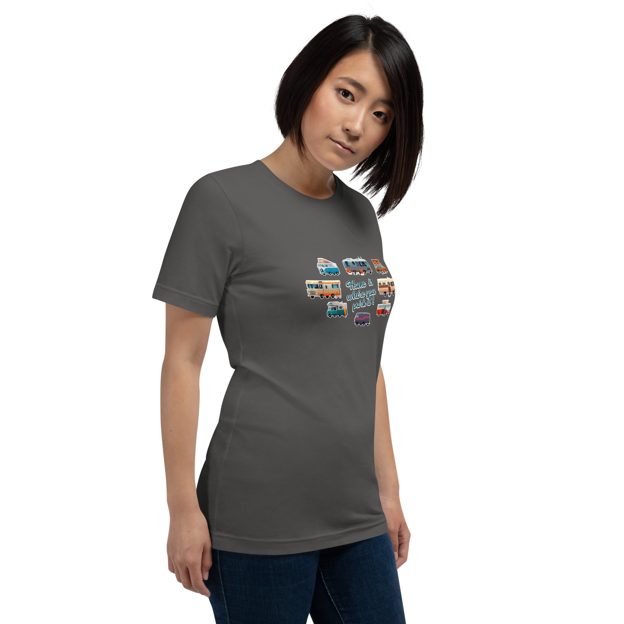 T-shirt en coton unisexe Square Vintage Campers sur couleurs foncées