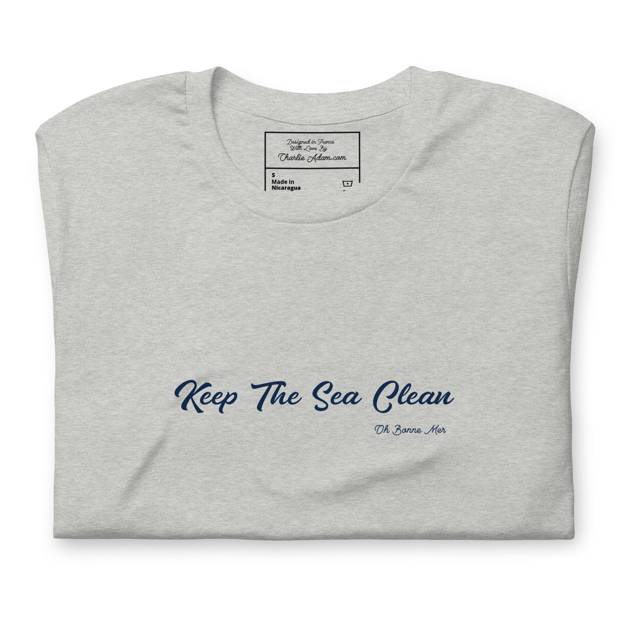 T-shirt en coton unisexe Keep The Sea Clean sur couleurs chinées claires