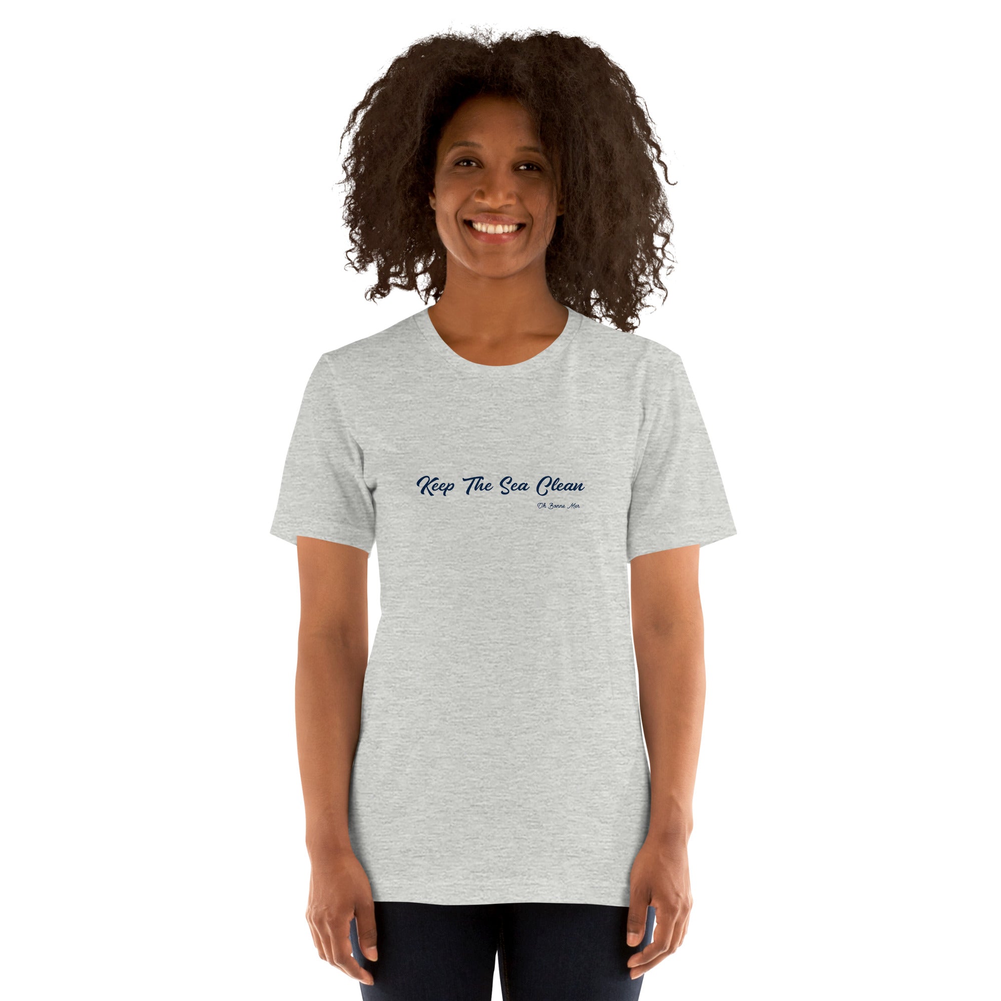 T-shirt en coton unisexe Keep The Sea Clean sur couleurs chinées claires