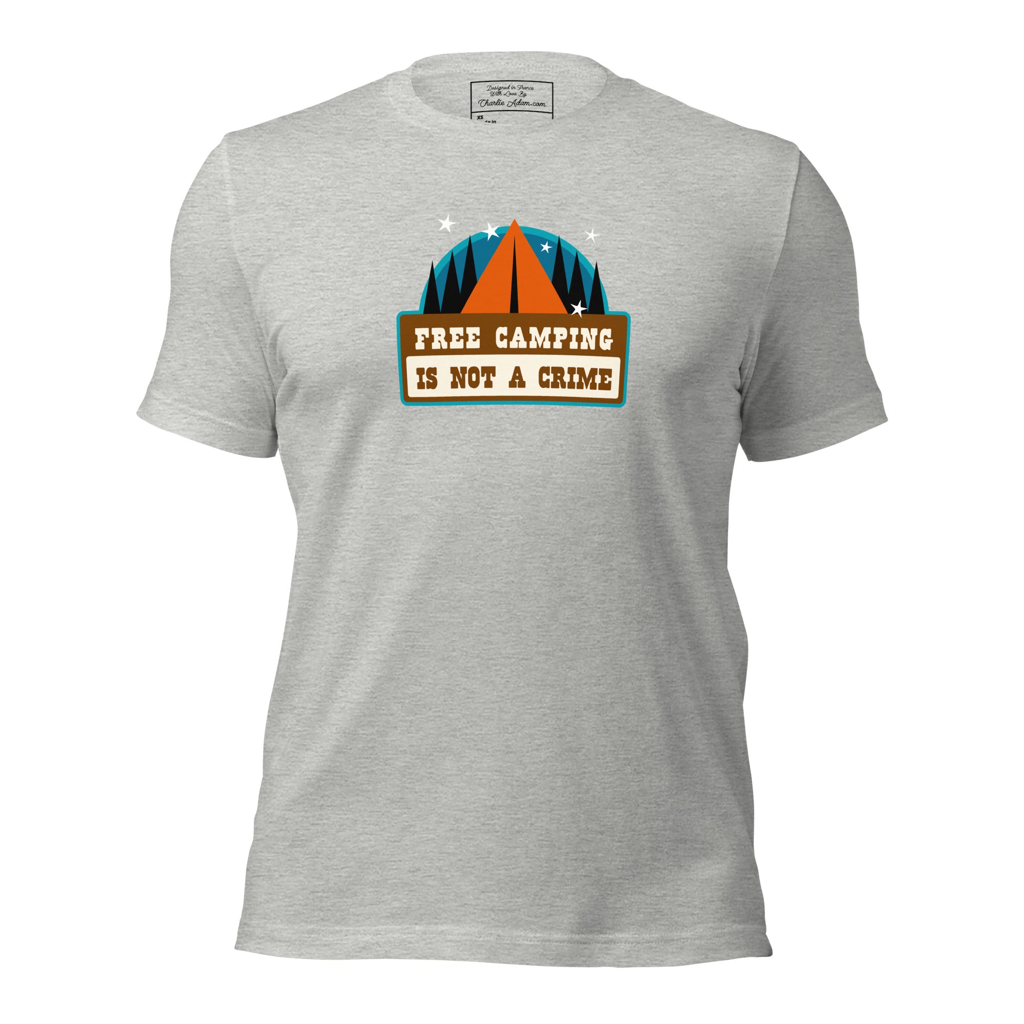 Unisex t-shirt Free camping is not a crime on light heather colors