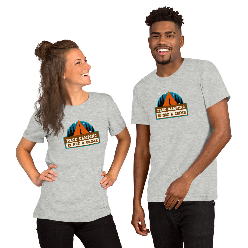 Unisex t-shirt Free camping is not a crime on light heather colors