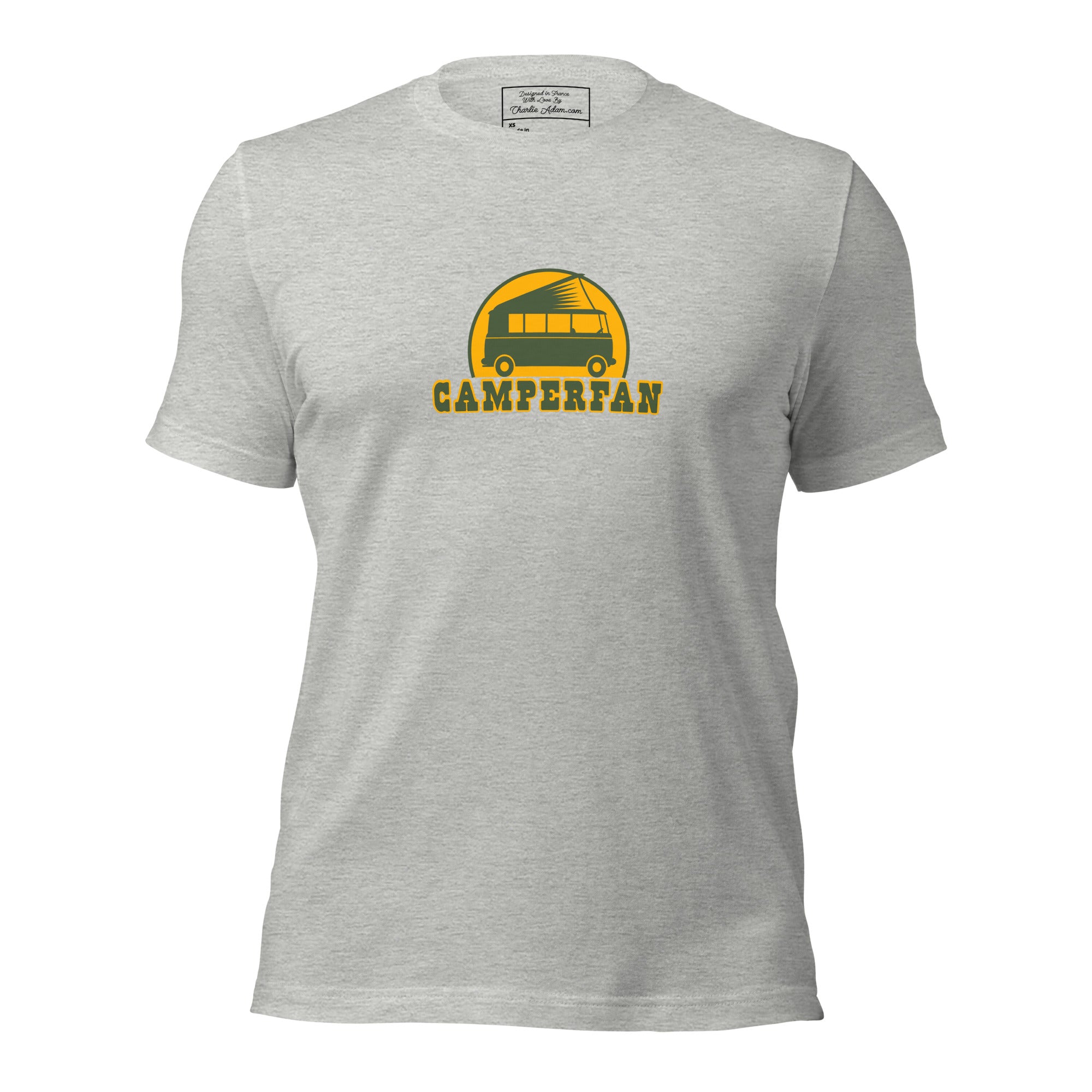 Unisex t-shirt Camperfan on light heather colors