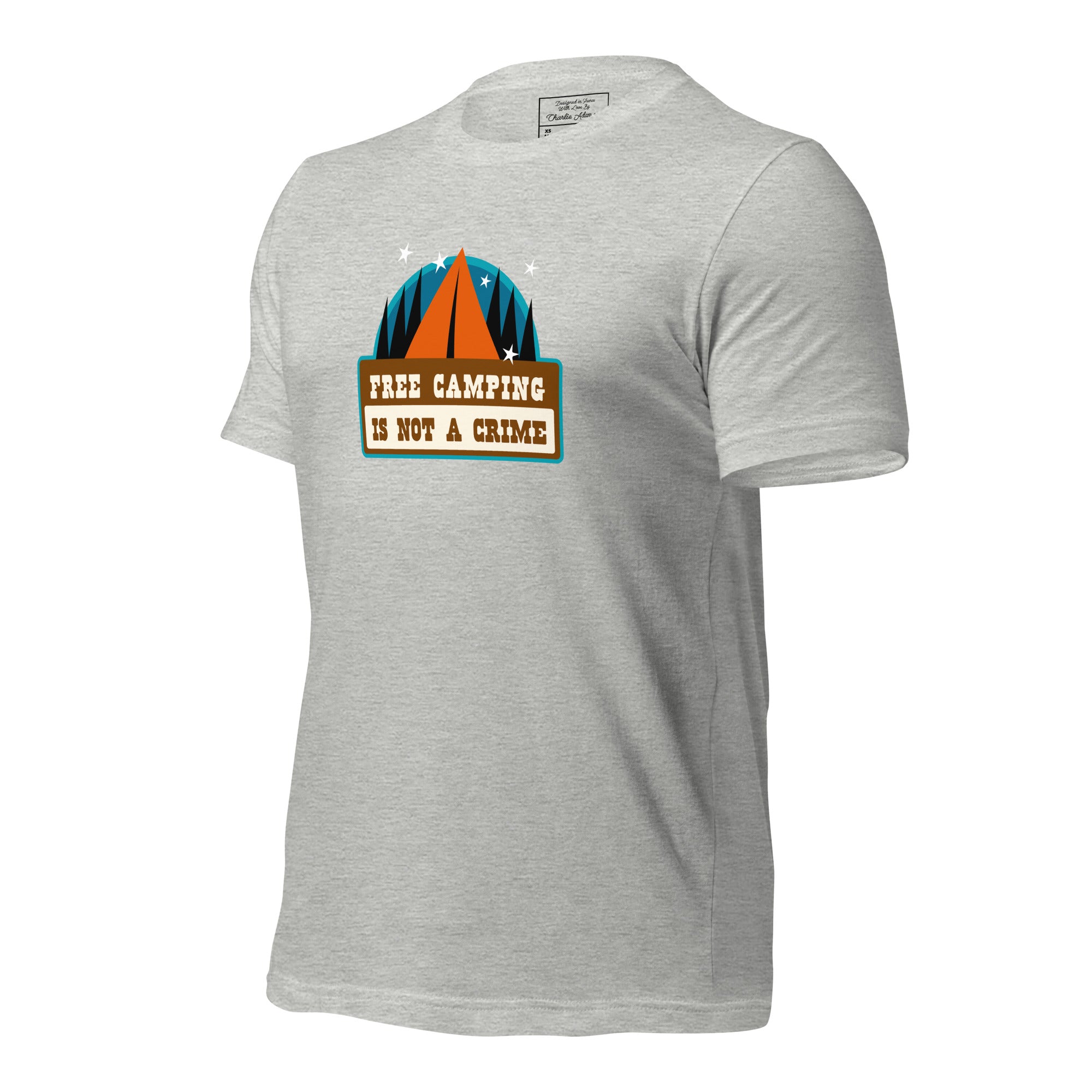 Unisex t-shirt Free camping is not a crime on light heather colors