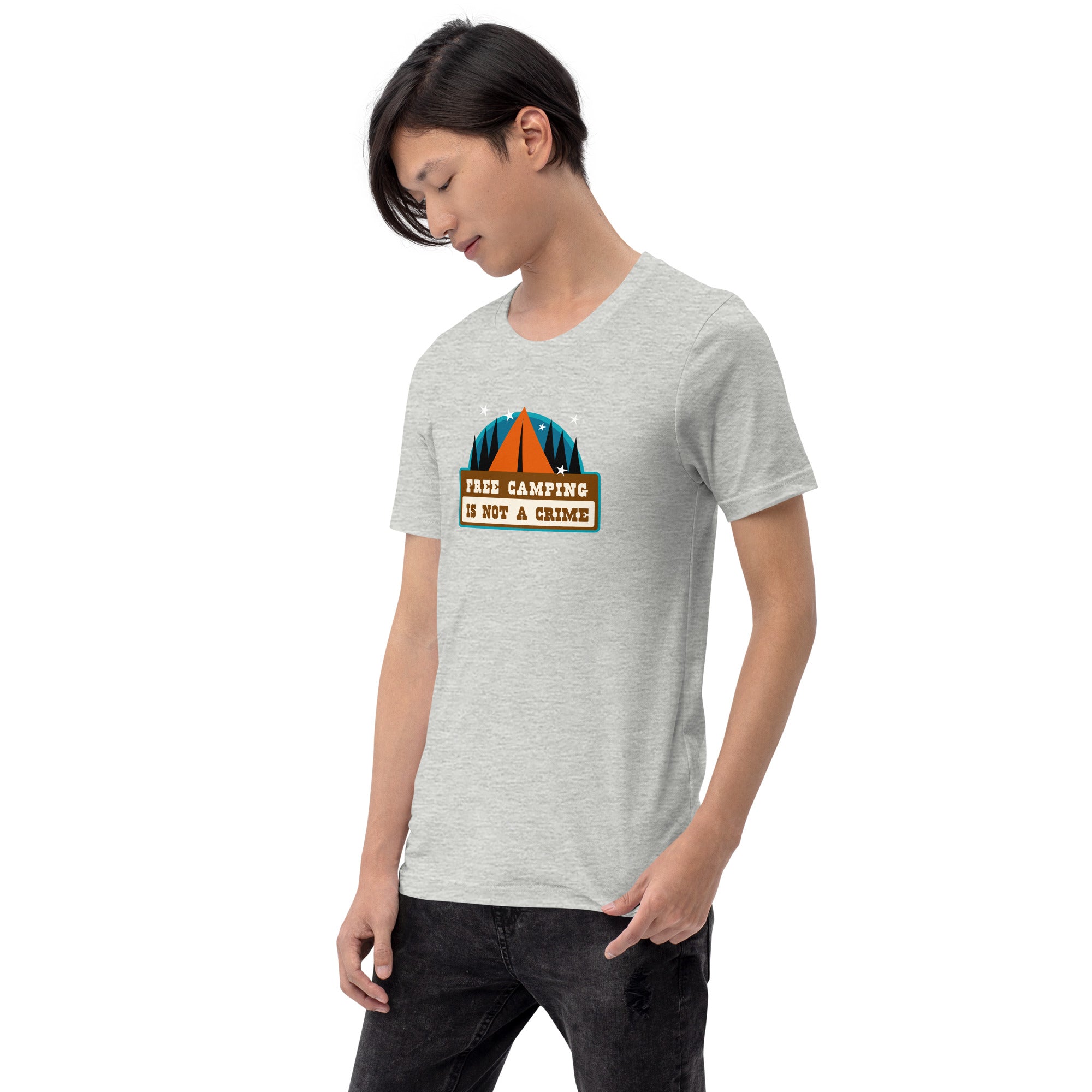 Unisex t-shirt Free camping is not a crime on light heather colors