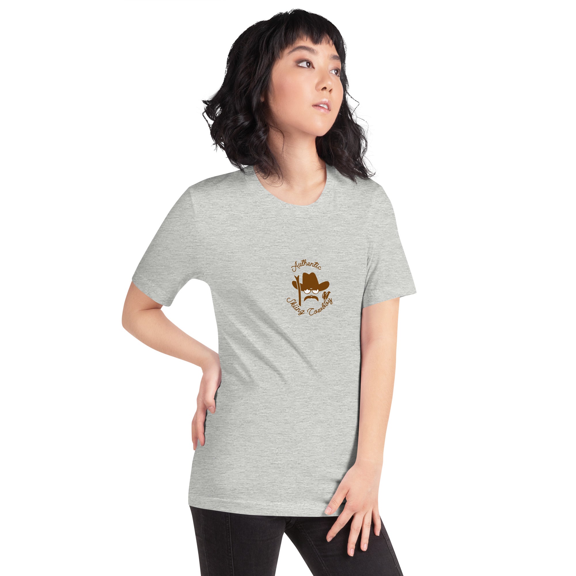 Unisex t-shirt Authentic Skiing Cowboy on heather colors