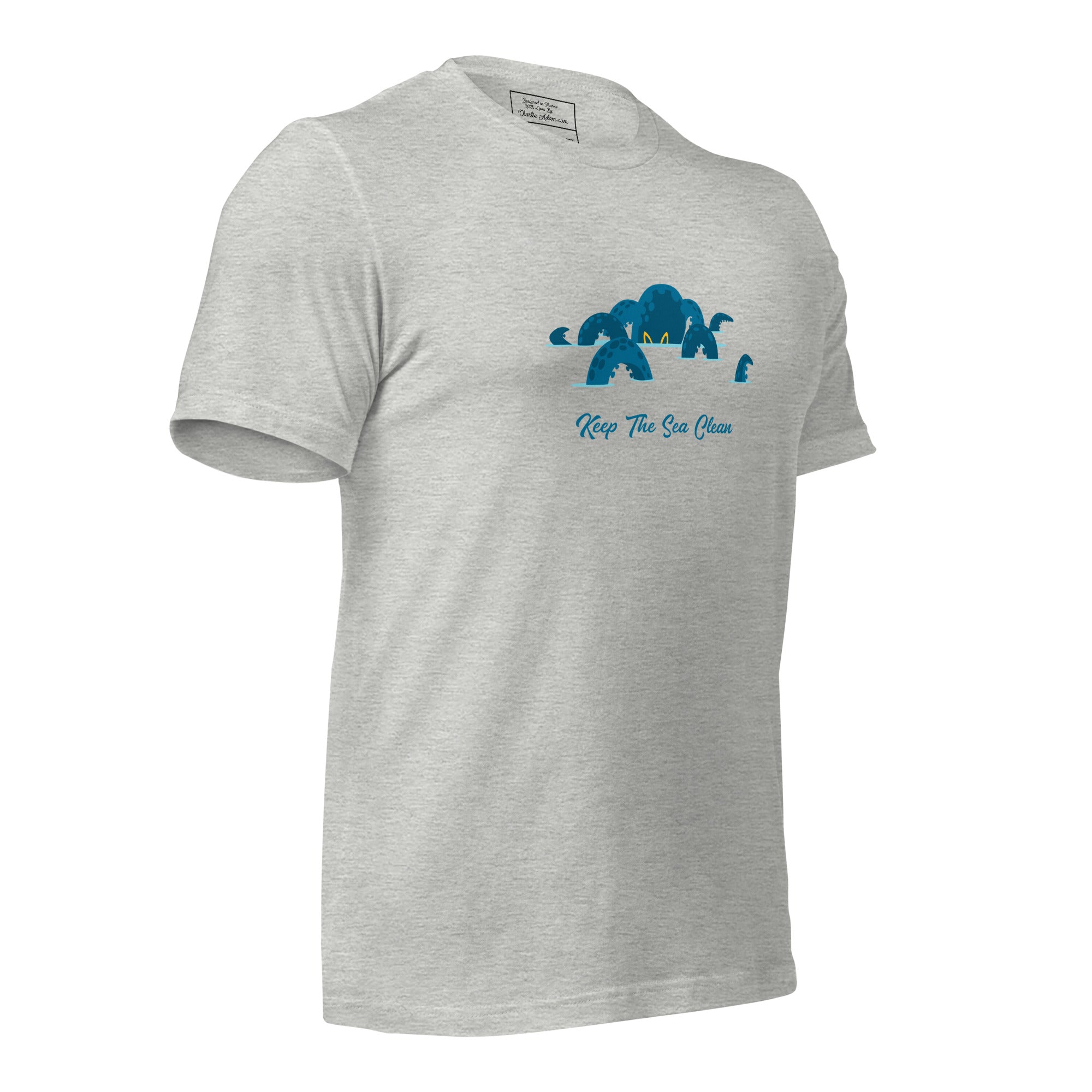 Unisex t-shirt Octopus Blue on light heather colors