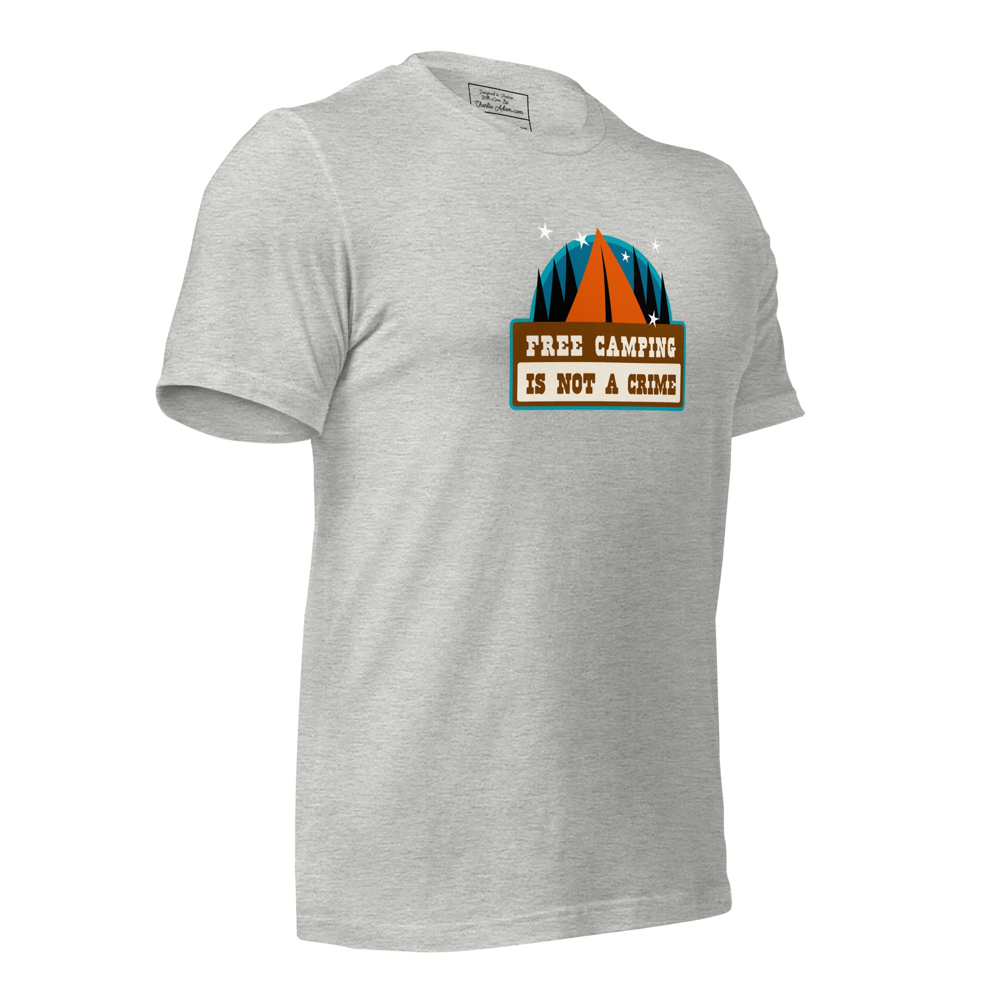 Unisex t-shirt Free camping is not a crime on light heather colors