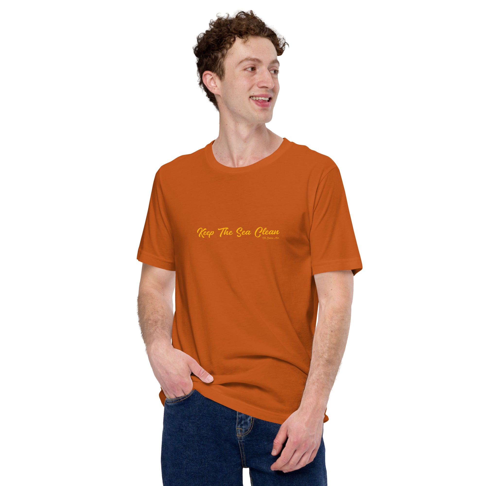 Unisex cotton t-shirt Keep The Sea Clean on bright colors