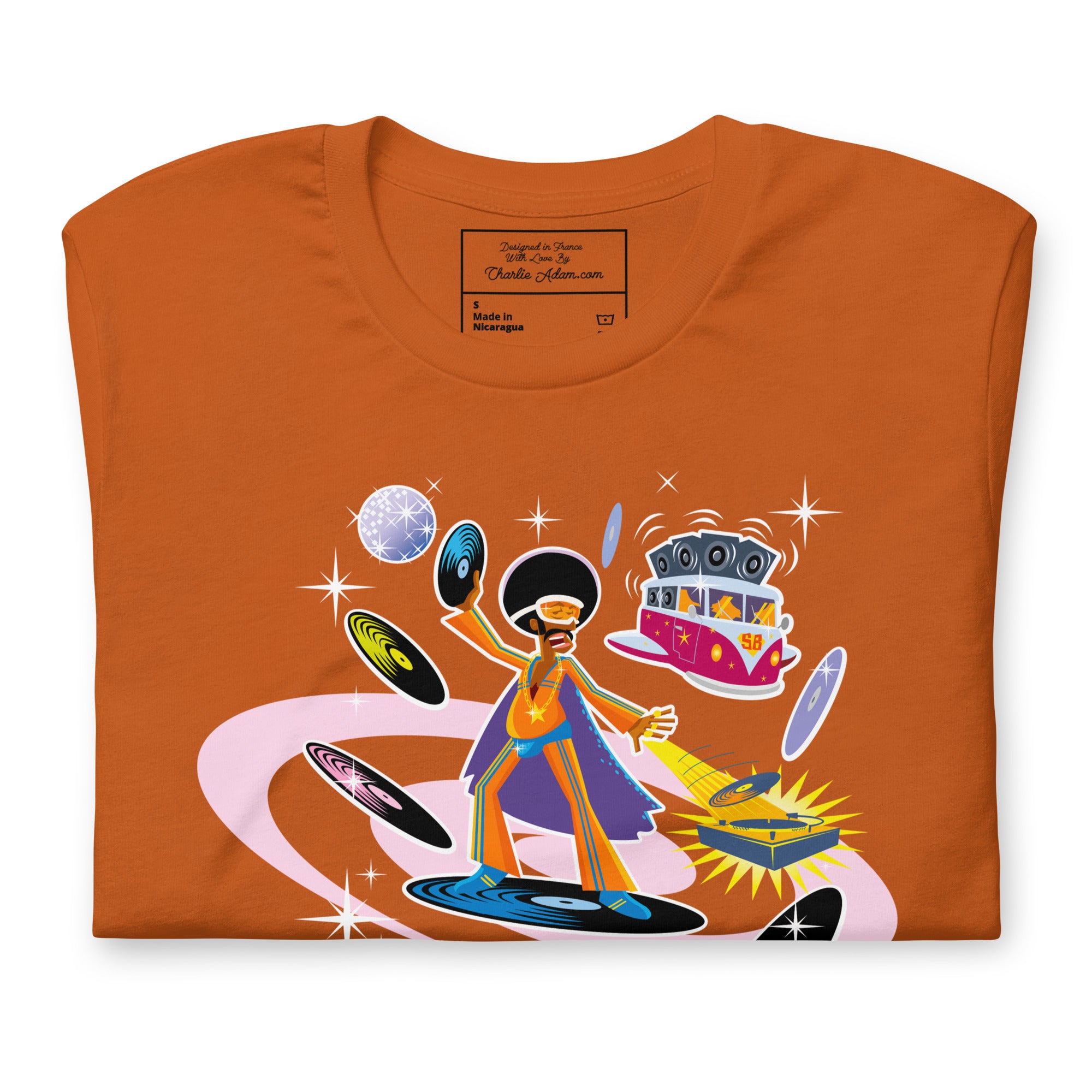 T-shirt en coton unisexe Superboogieman saves the party sur couleurs vives