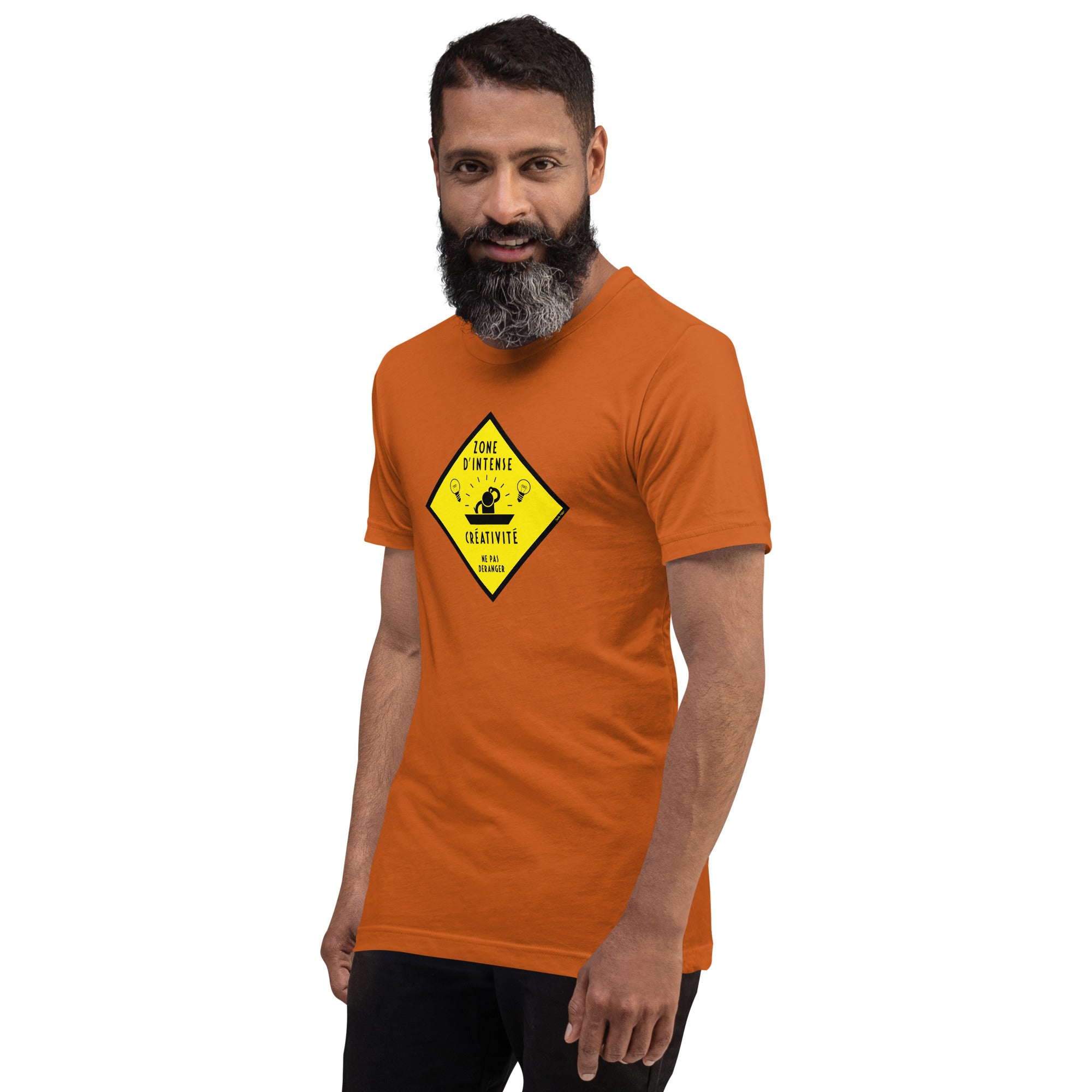 T-shirt en coton unisexe Zone d'intense créativité, Ne pas déranger sur couleurs vives