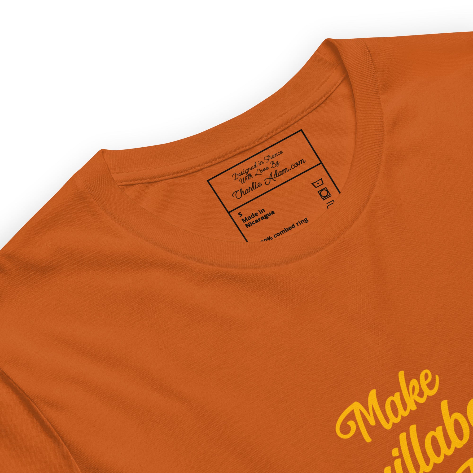 Unisex t-shirt Make Bouillabaisse Not War Text Only on bright colors