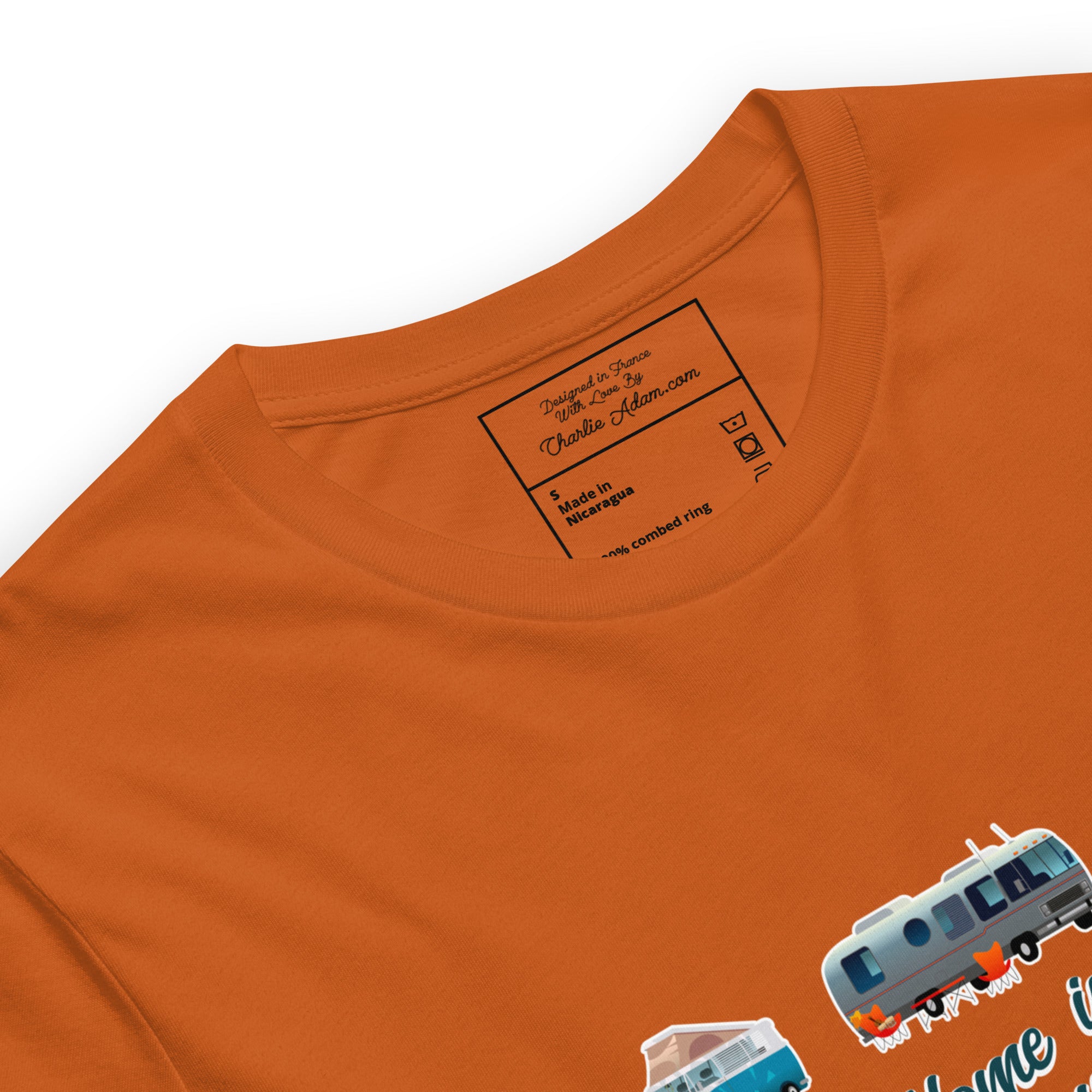 T-shirt en coton unisexe Square Vintage Campers sur couleurs vives