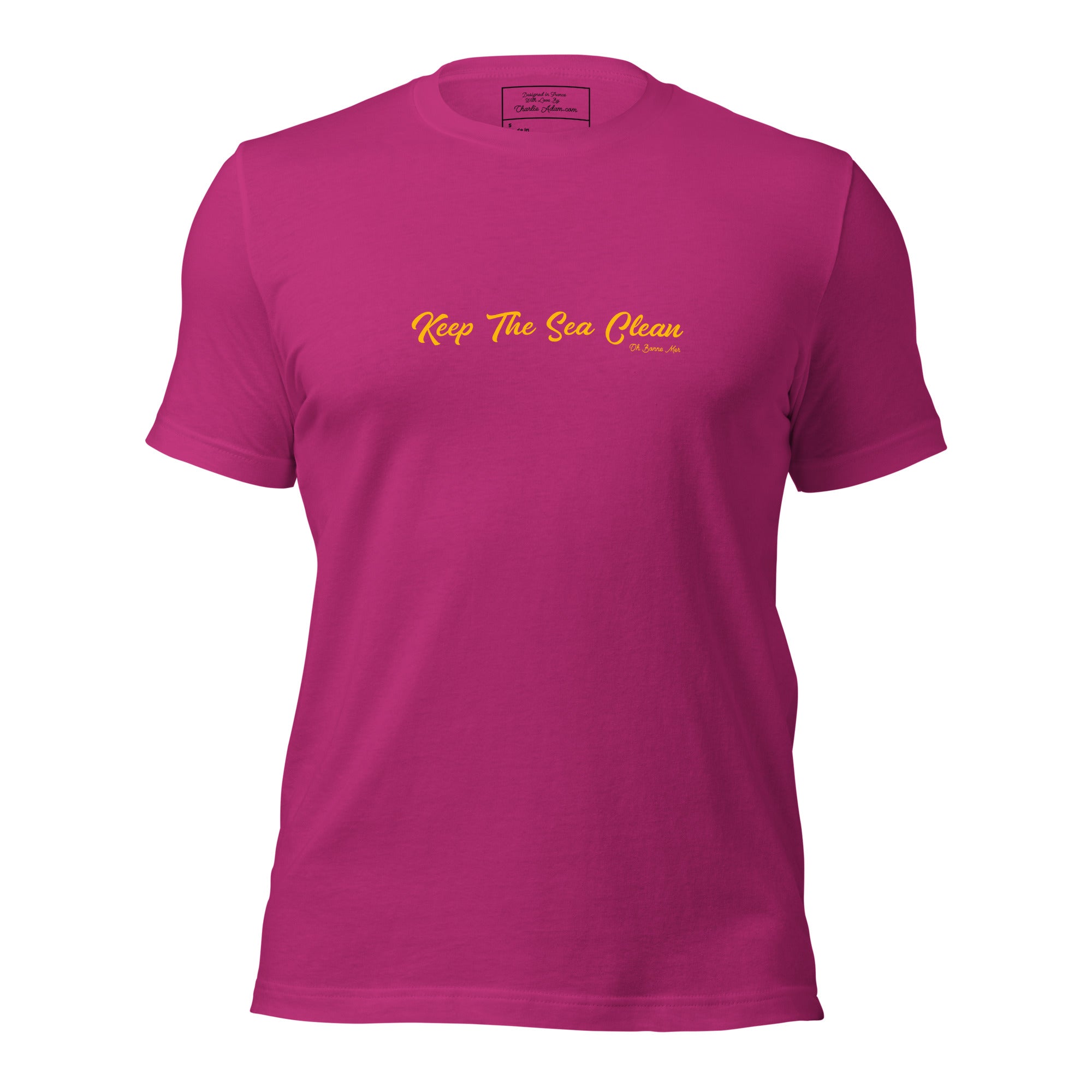 T-shirt en coton unisexe Keep The Sea Clean sur couleurs vives