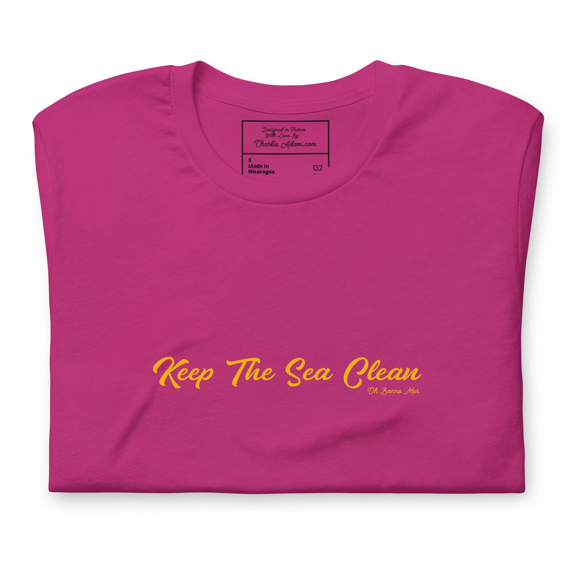 Unisex cotton t-shirt Keep The Sea Clean on bright colors