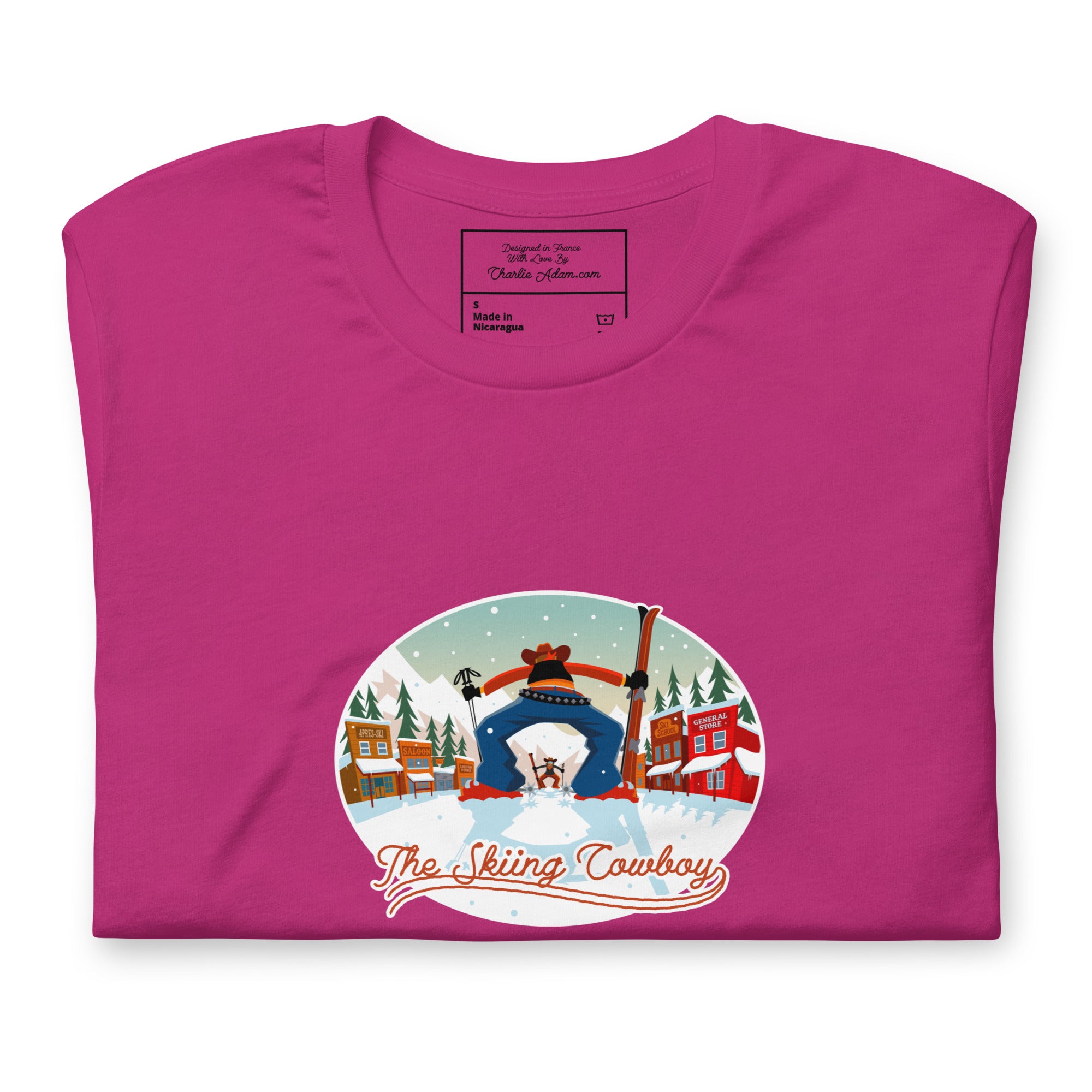 Unisex cotton t-shirt Ski Fight at OK Corral on bright colors