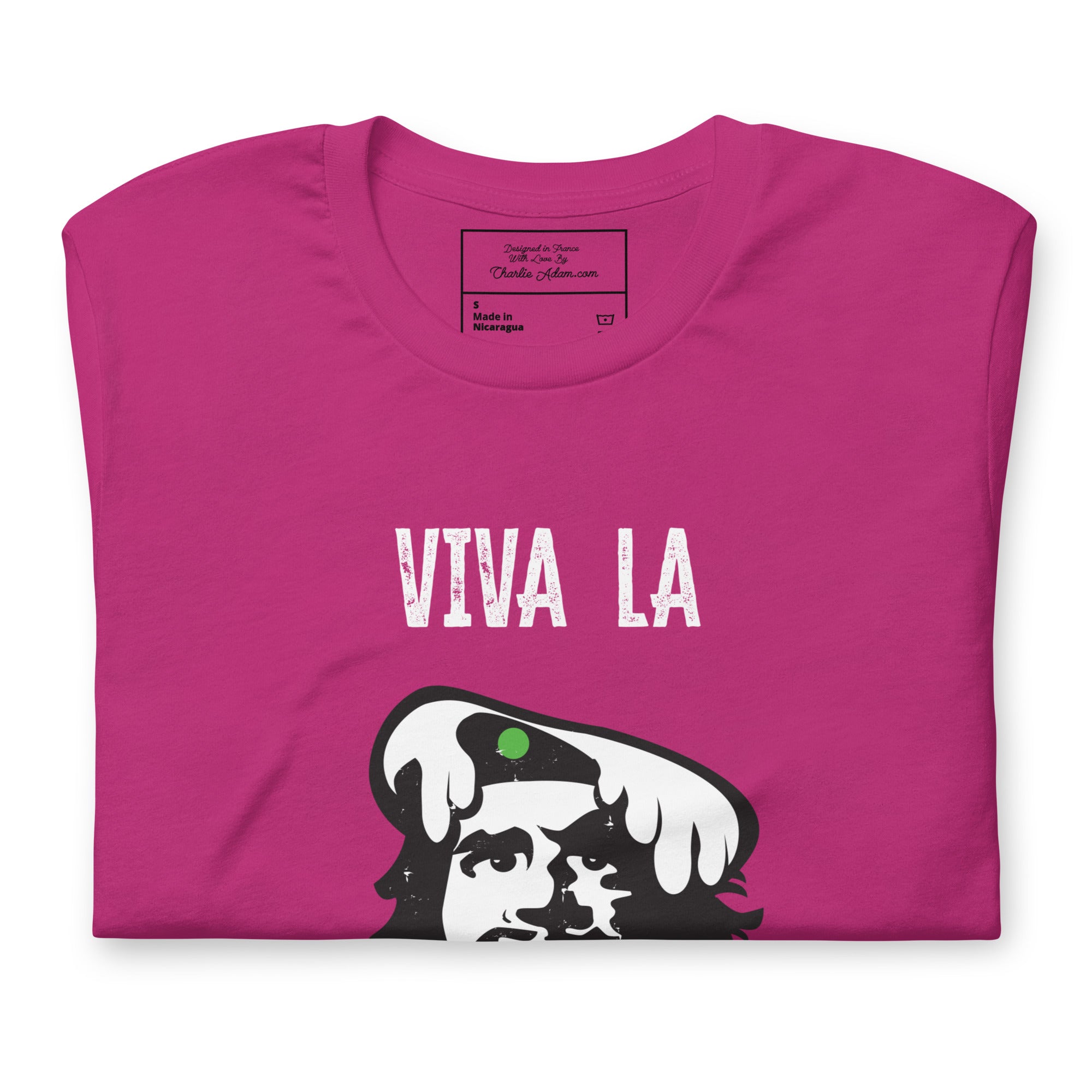 Unisex cotton t-shirt Viva la Rebolochon on bright colors