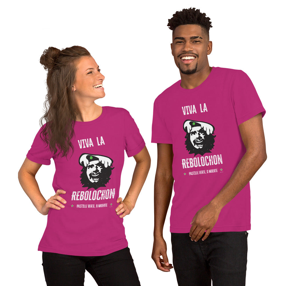 Unisex cotton t-shirt Viva la Rebolochon on bright colors