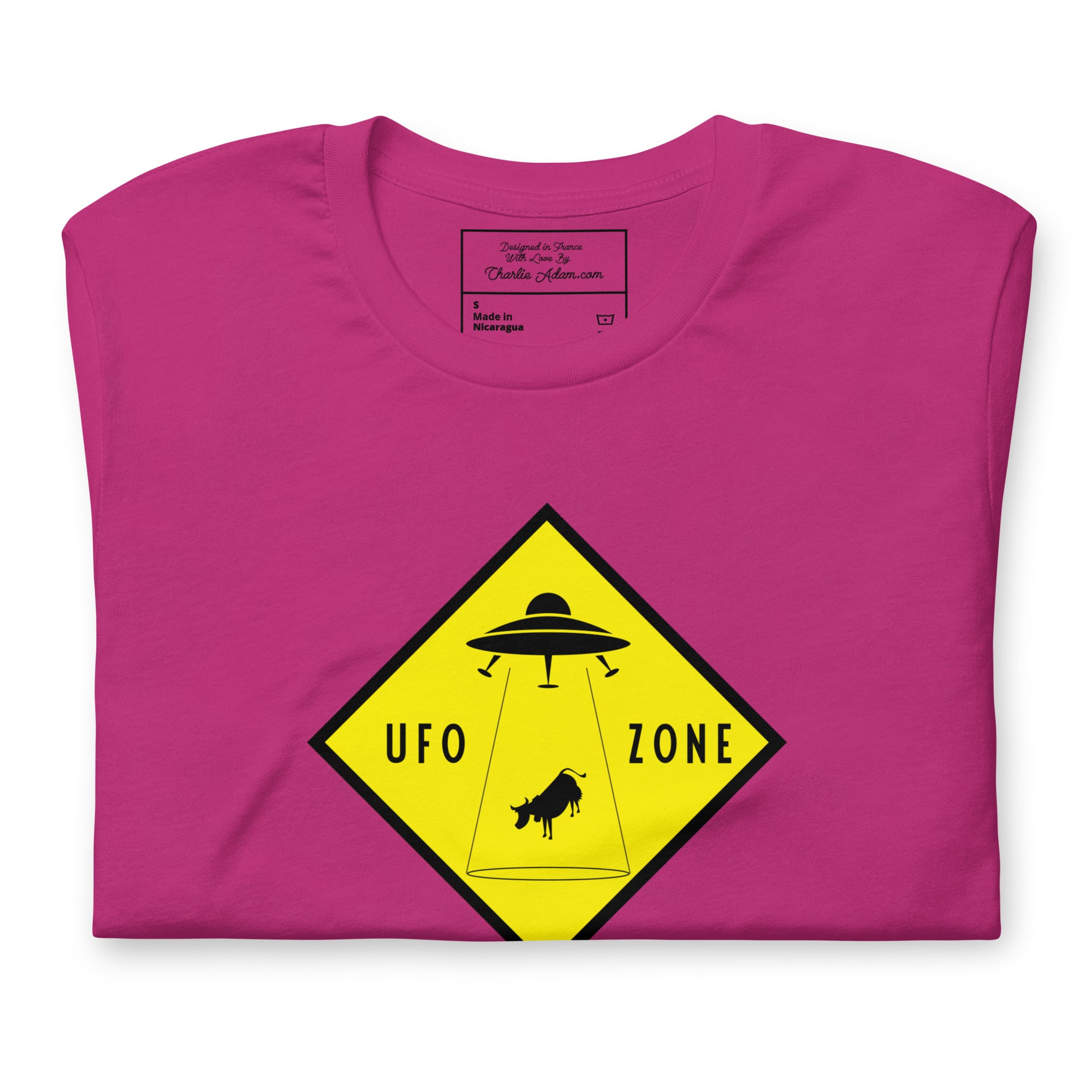 T-shirt en coton unisexe UFO Zone sur couleurs vives