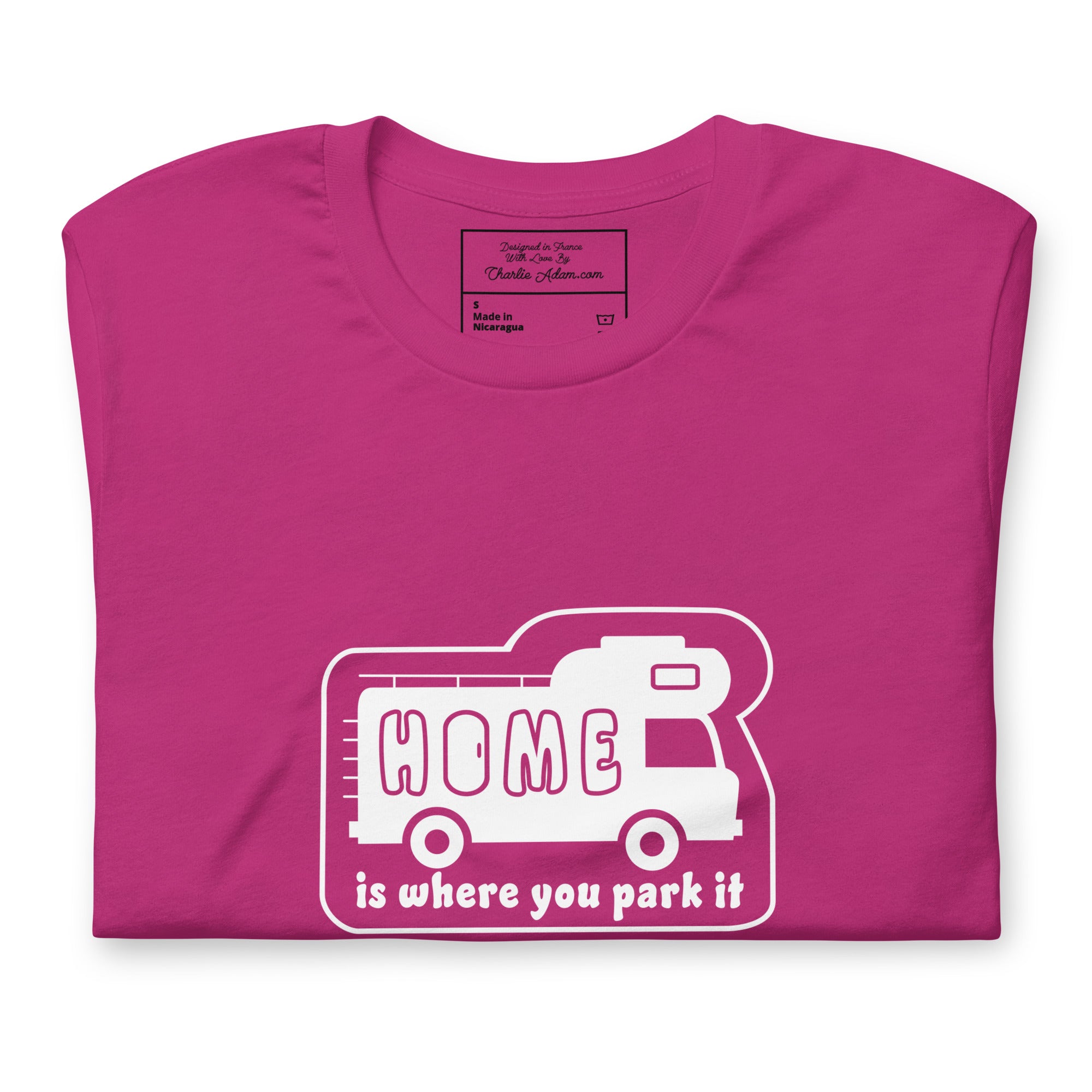 Unisex cotton t-shirt Bold Camper Van on bright colors