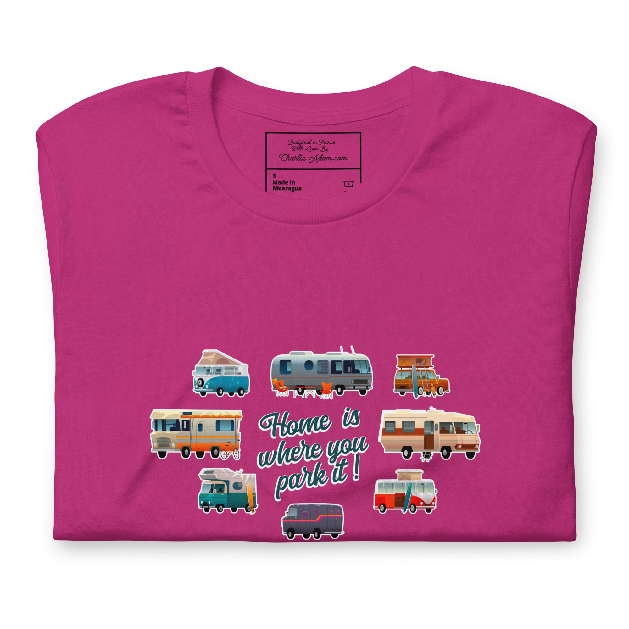 T-shirt en coton unisexe Square Vintage Campers sur couleurs vives