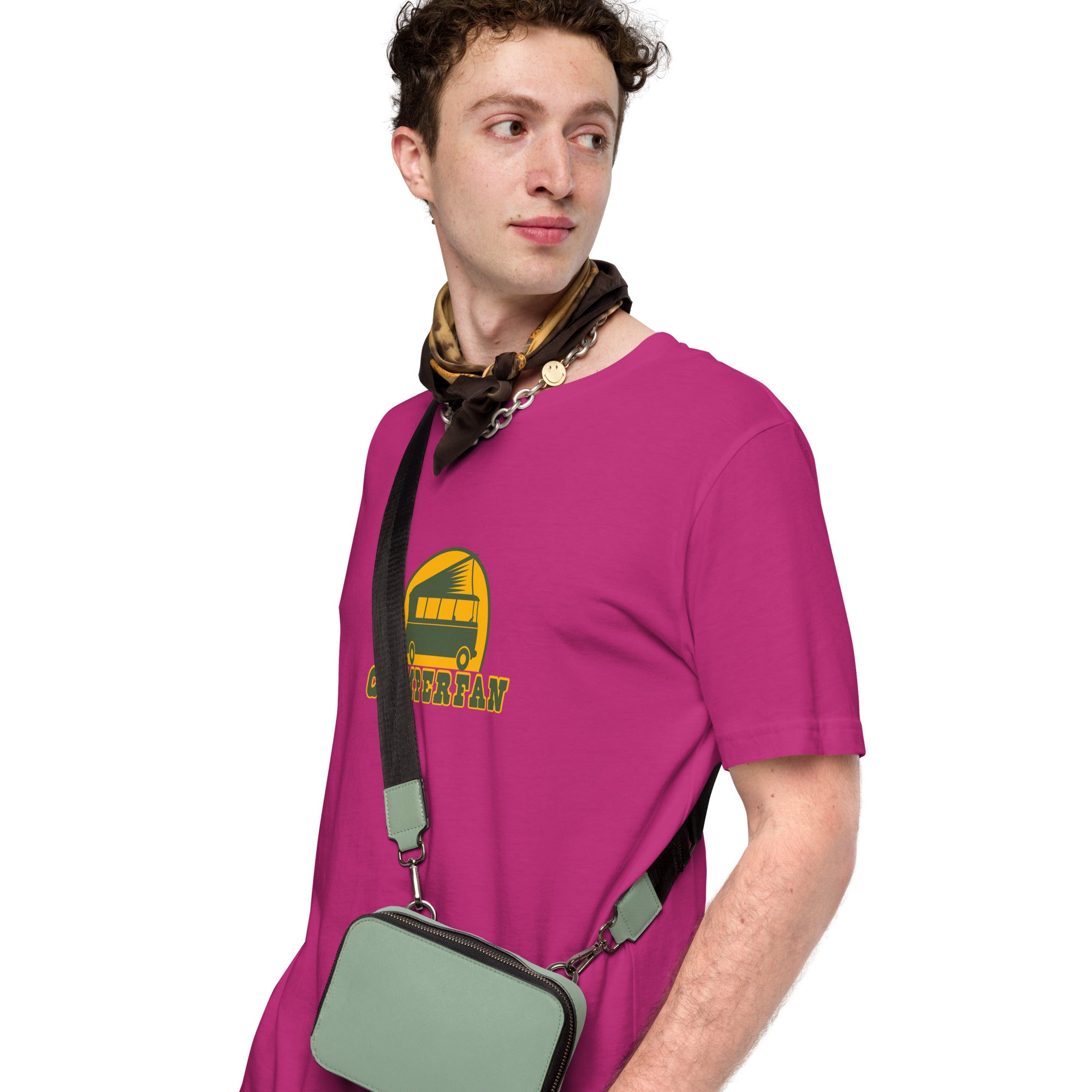 Unisex cotton t-shirt Camperfan on bright colors