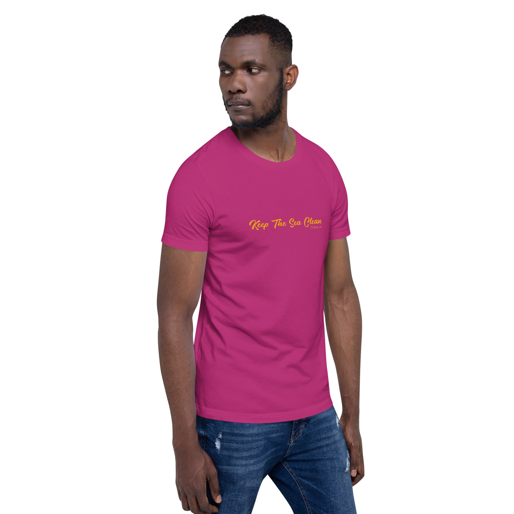 Unisex cotton t-shirt Keep The Sea Clean on bright colors