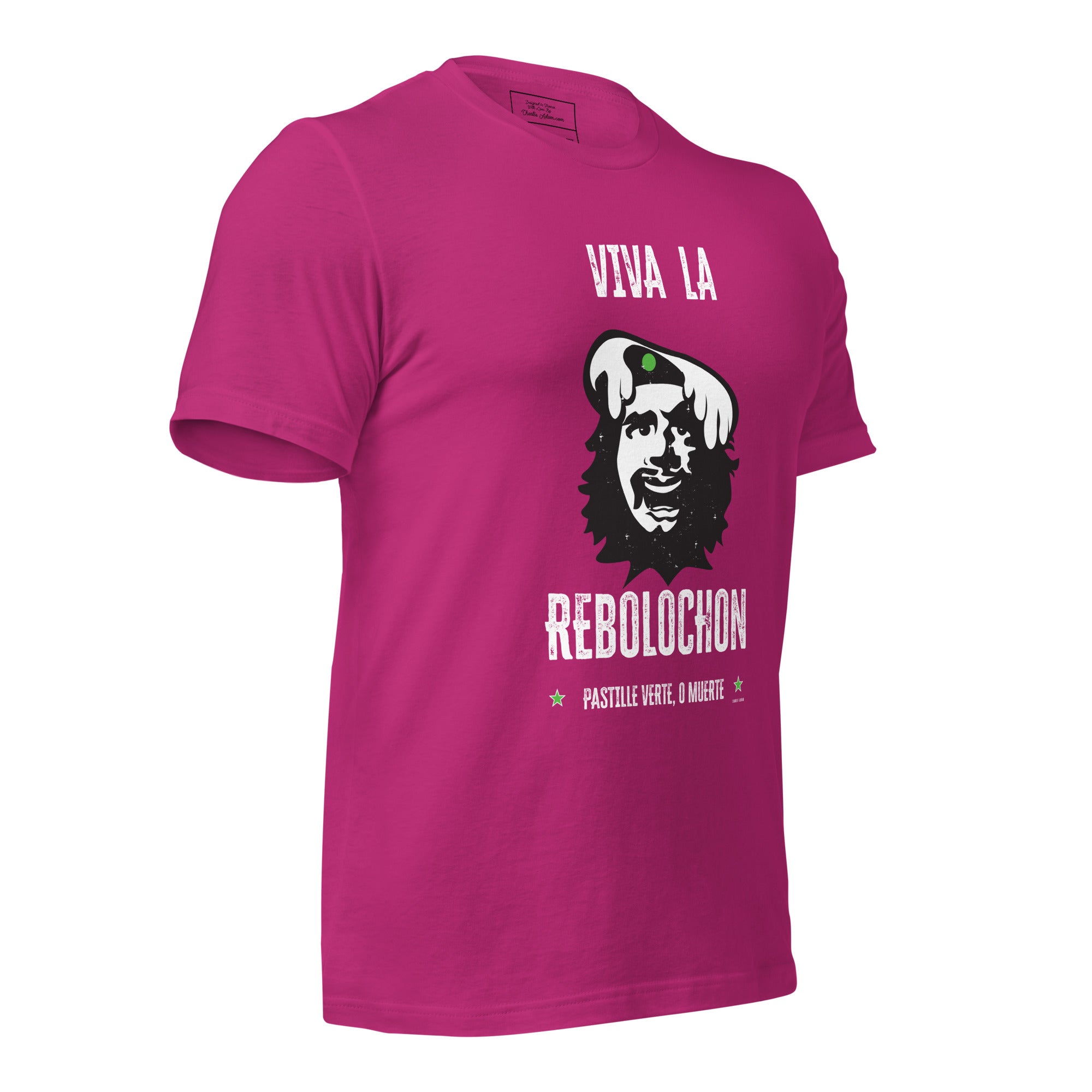 Unisex cotton t-shirt Viva la Rebolochon on bright colors