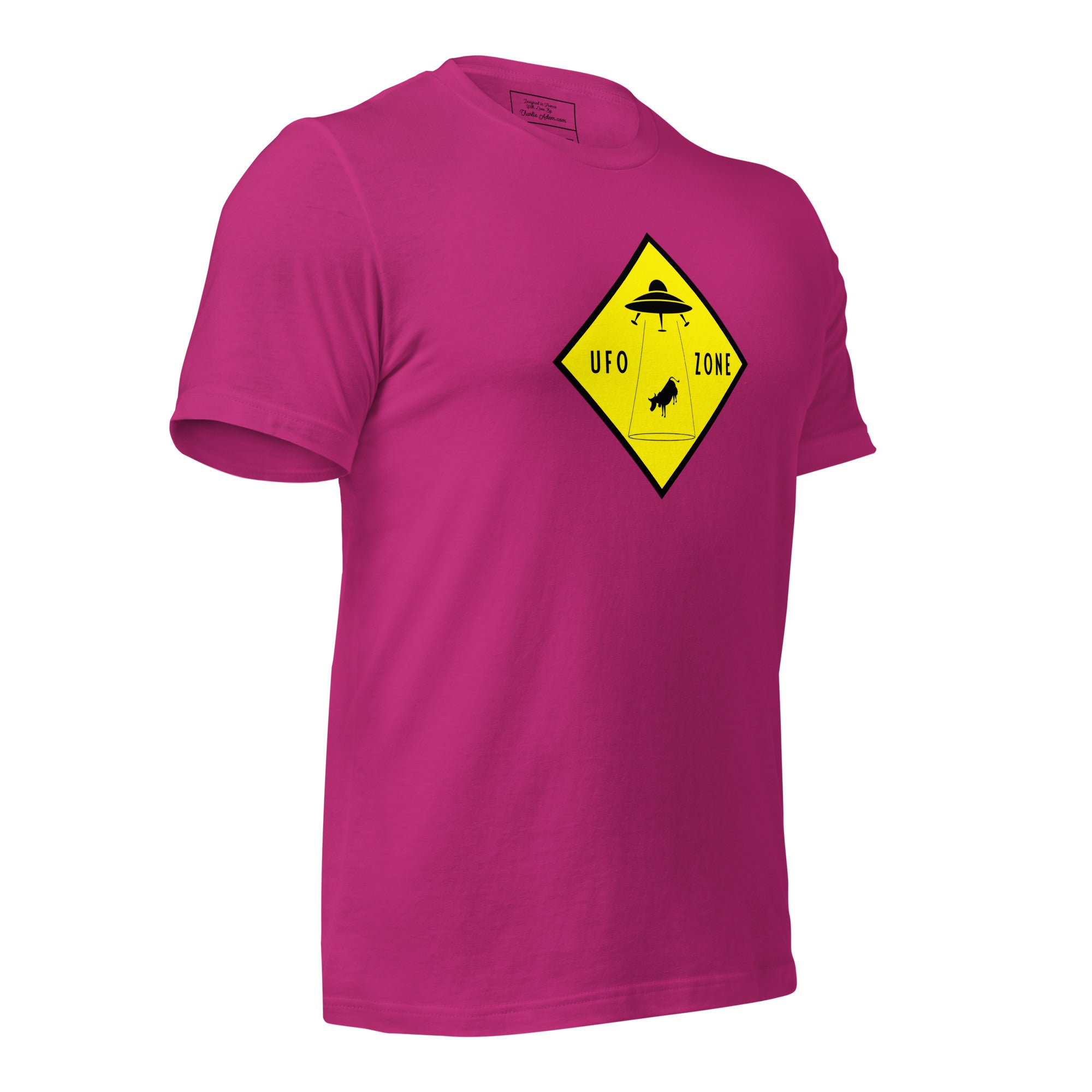 T-shirt en coton unisexe UFO Zone sur couleurs vives