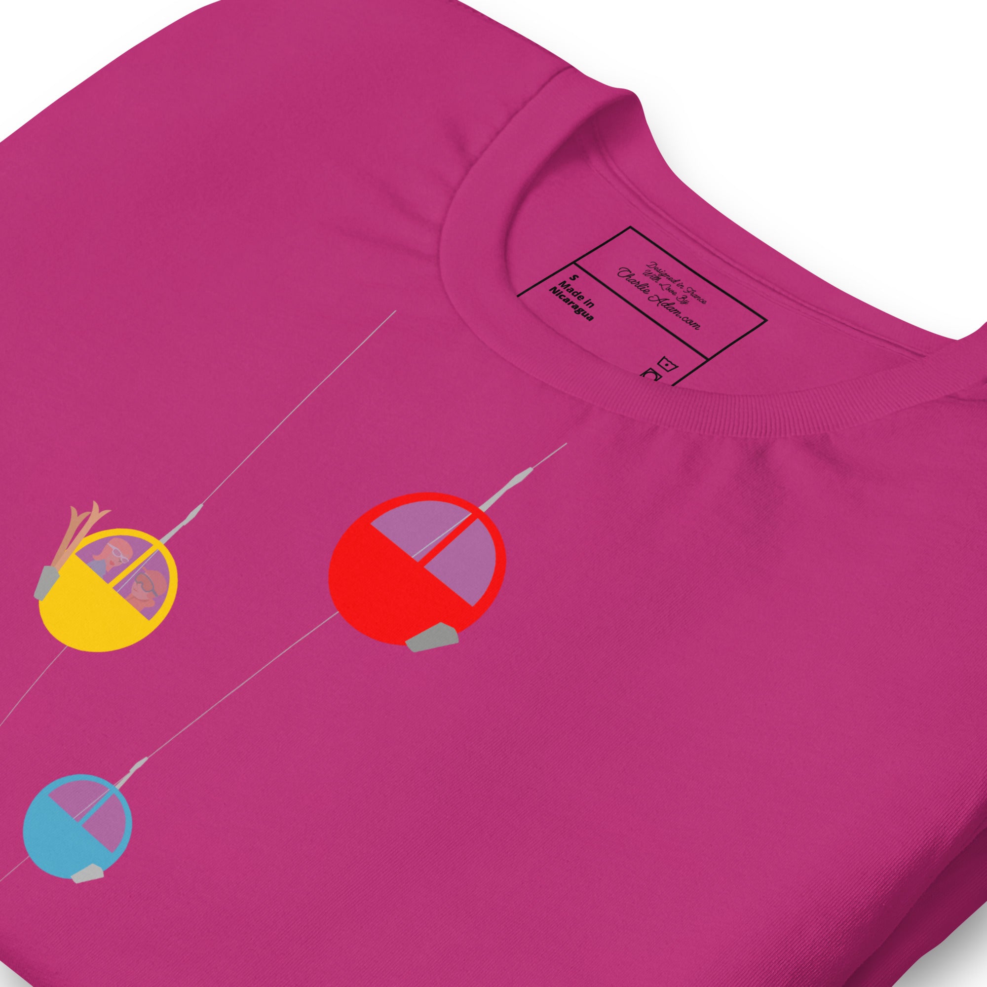 Unisex cotton t-shirt Gondolas in the mist on bright colors