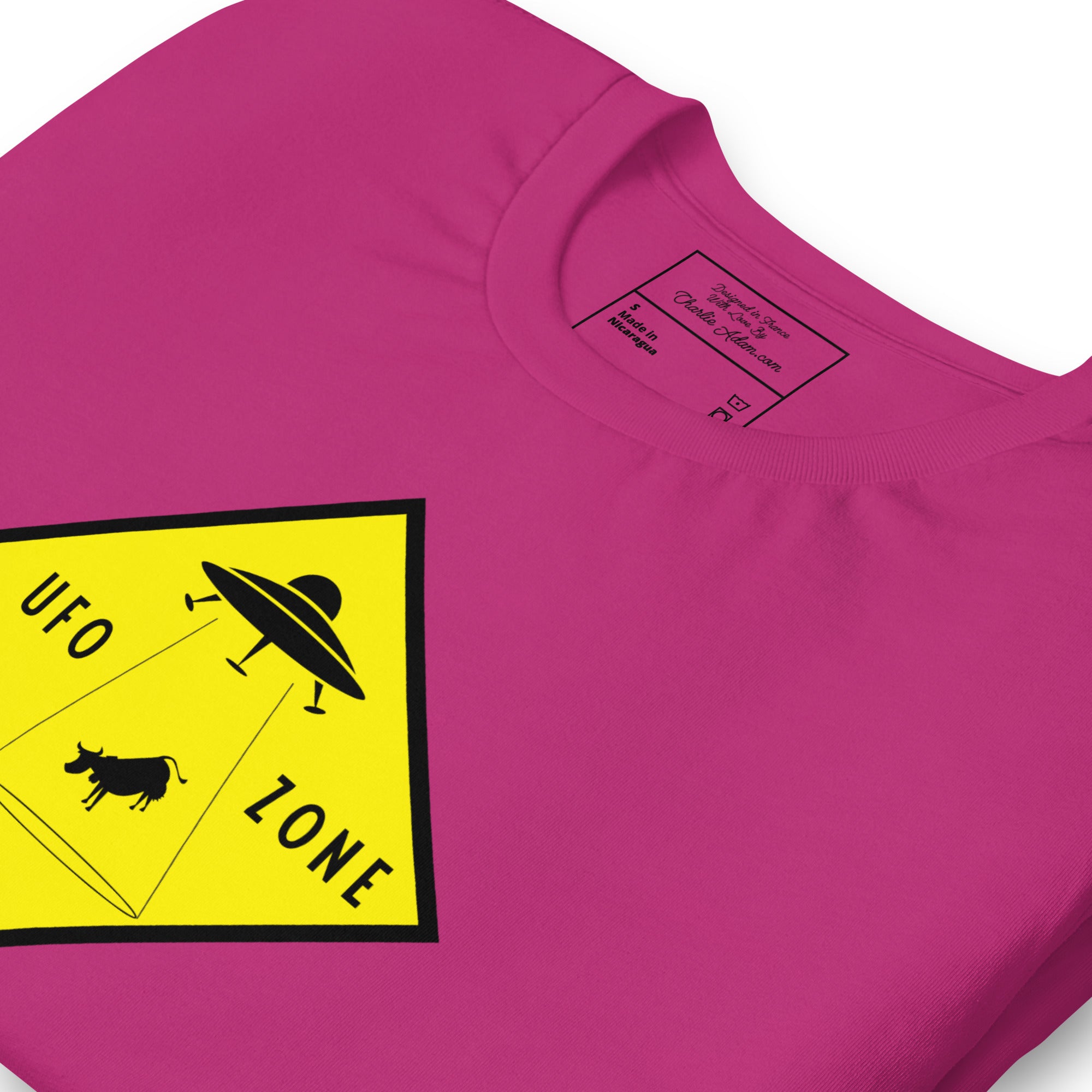 T-shirt en coton unisexe UFO Zone sur couleurs vives