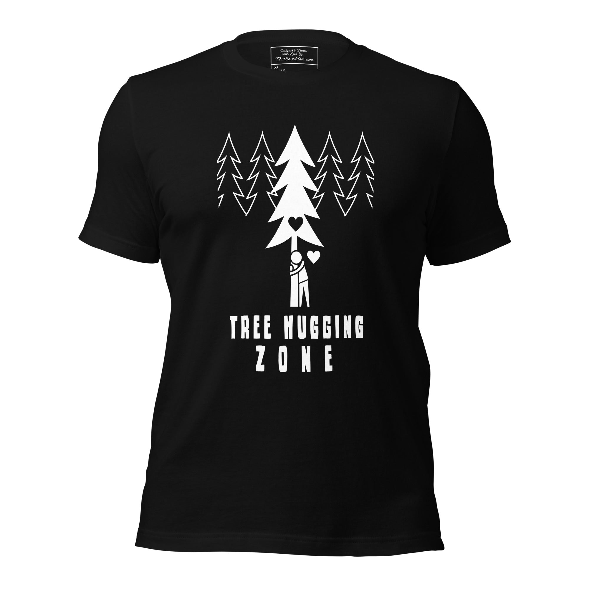 Unisex t-shirt Tree hugging zone on dark colors