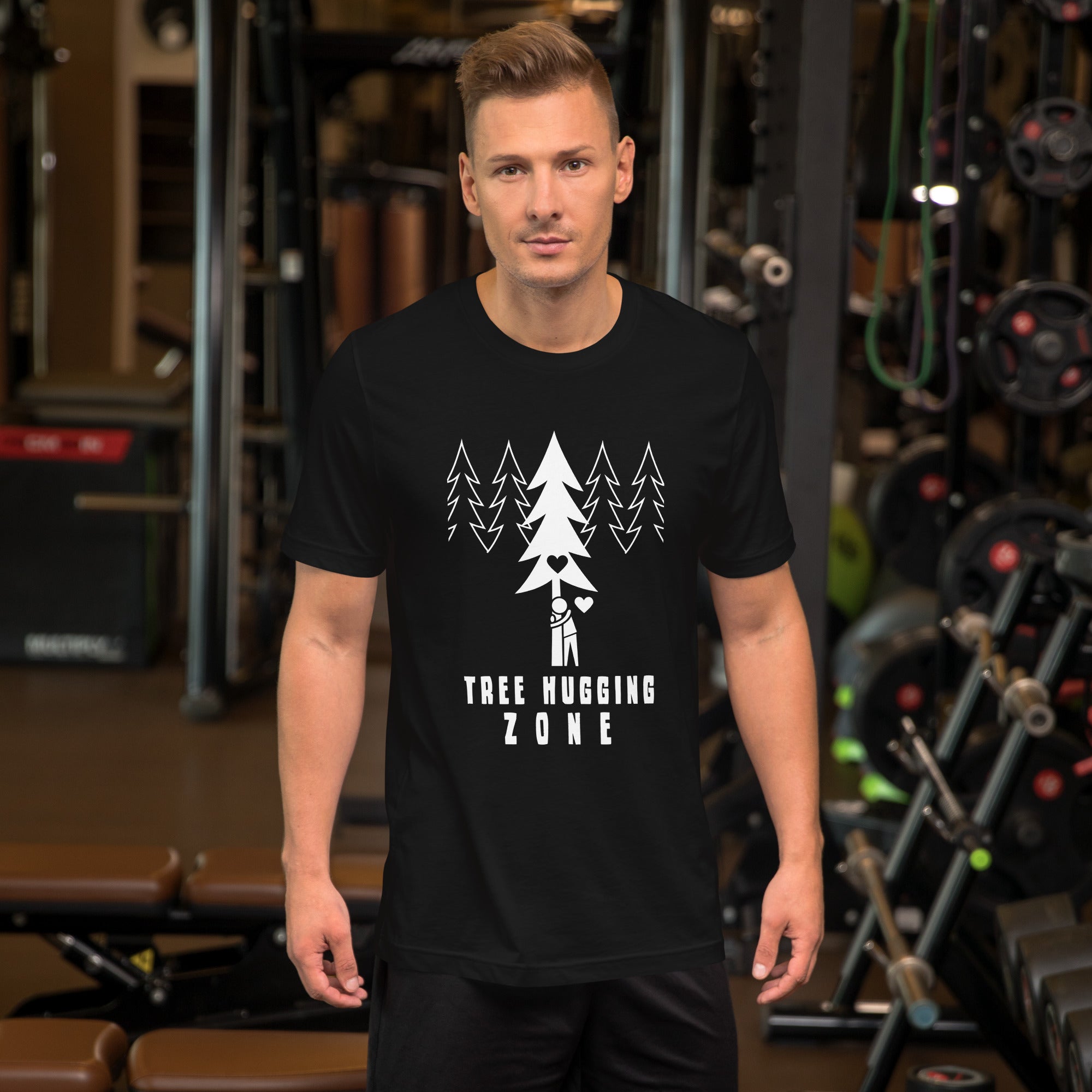 Unisex t-shirt Tree hugging zone on dark colors